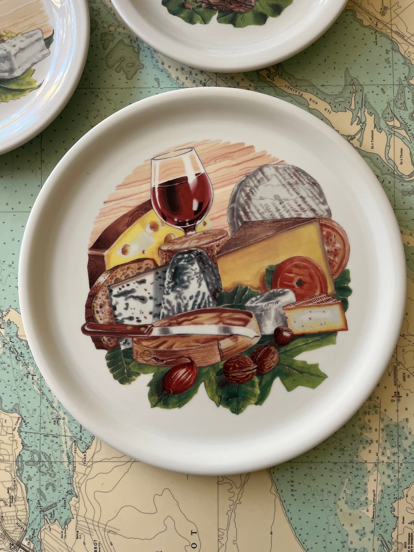Vintage Set of Three Lubiana Cheese Plates