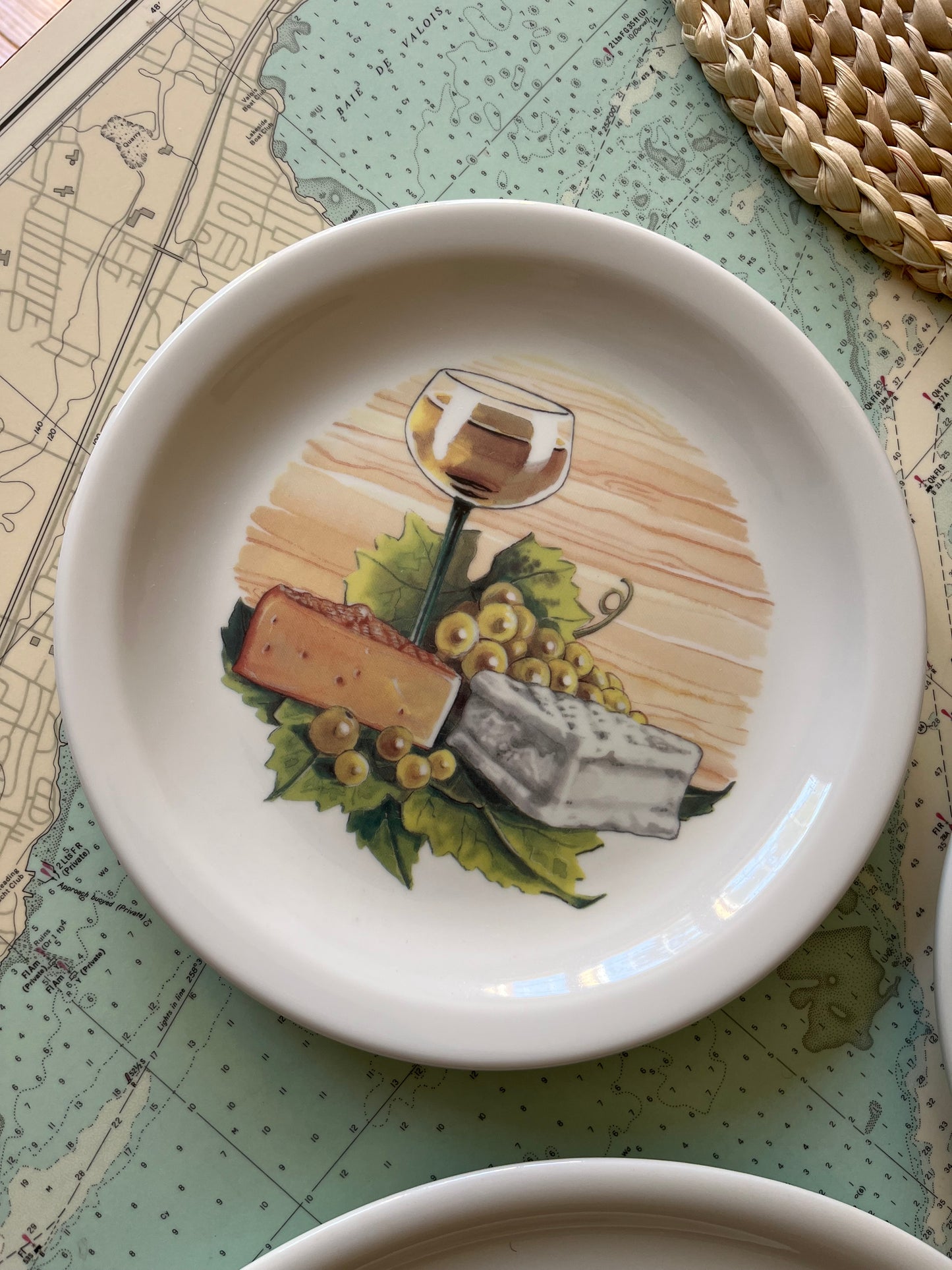 Vintage Set of Three Lubiana Cheese Plates