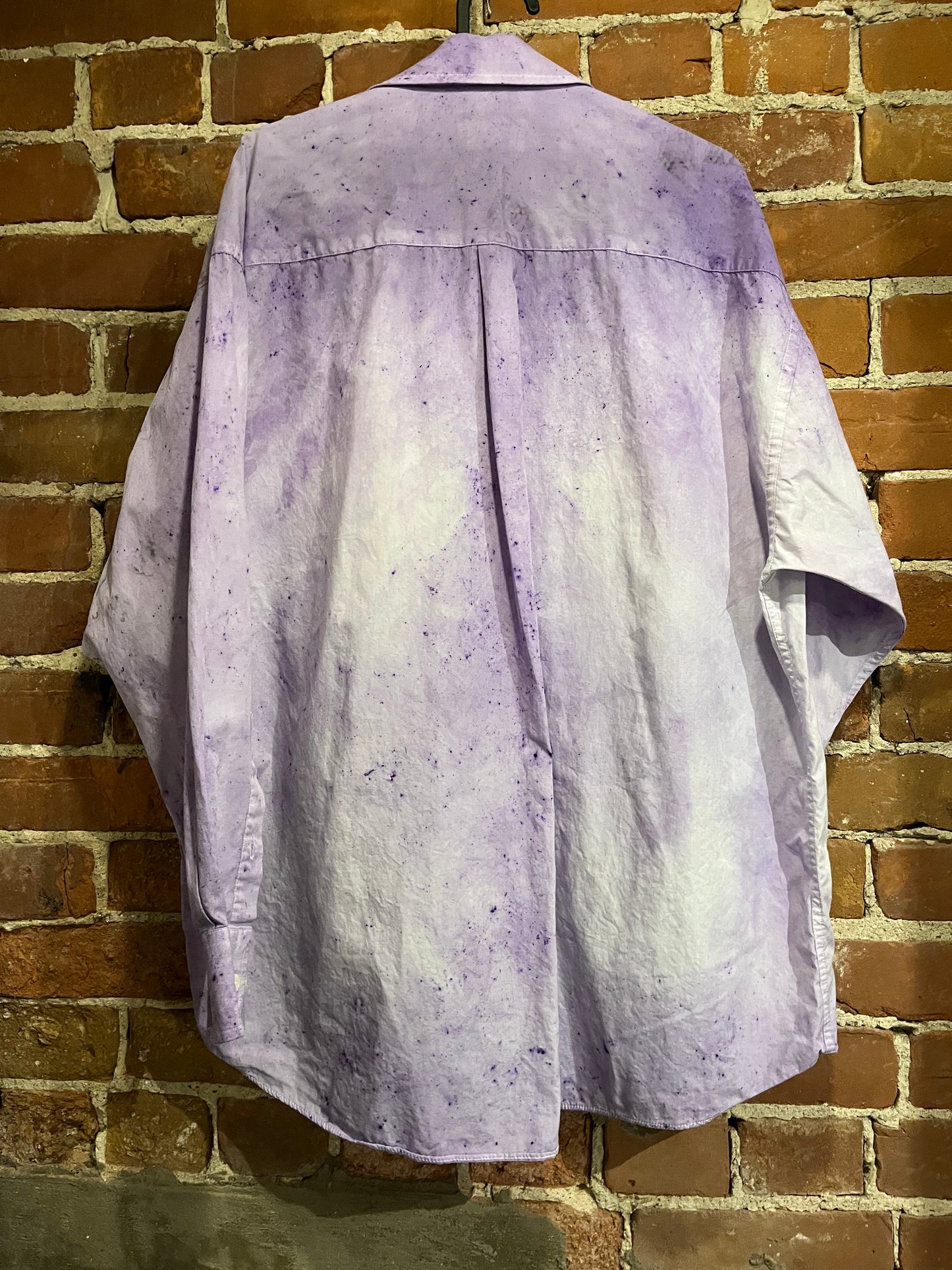 Vintage Christian Dior Splatter Dyed 100% Cotton Long Sleeve Button Up