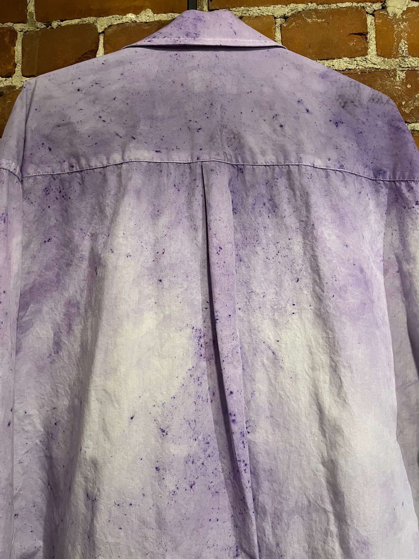 Vintage Christian Dior Splatter Dyed 100% Cotton Long Sleeve Button Up