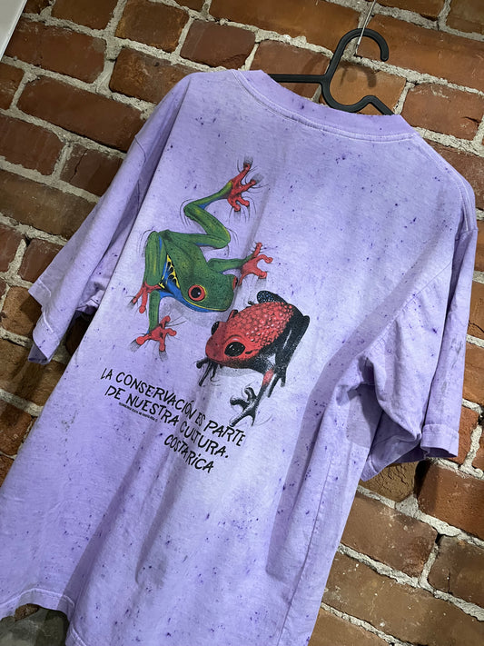 Vintage Save the Rainforest Costa Rica Graphic Tie Dye Tee Shirt