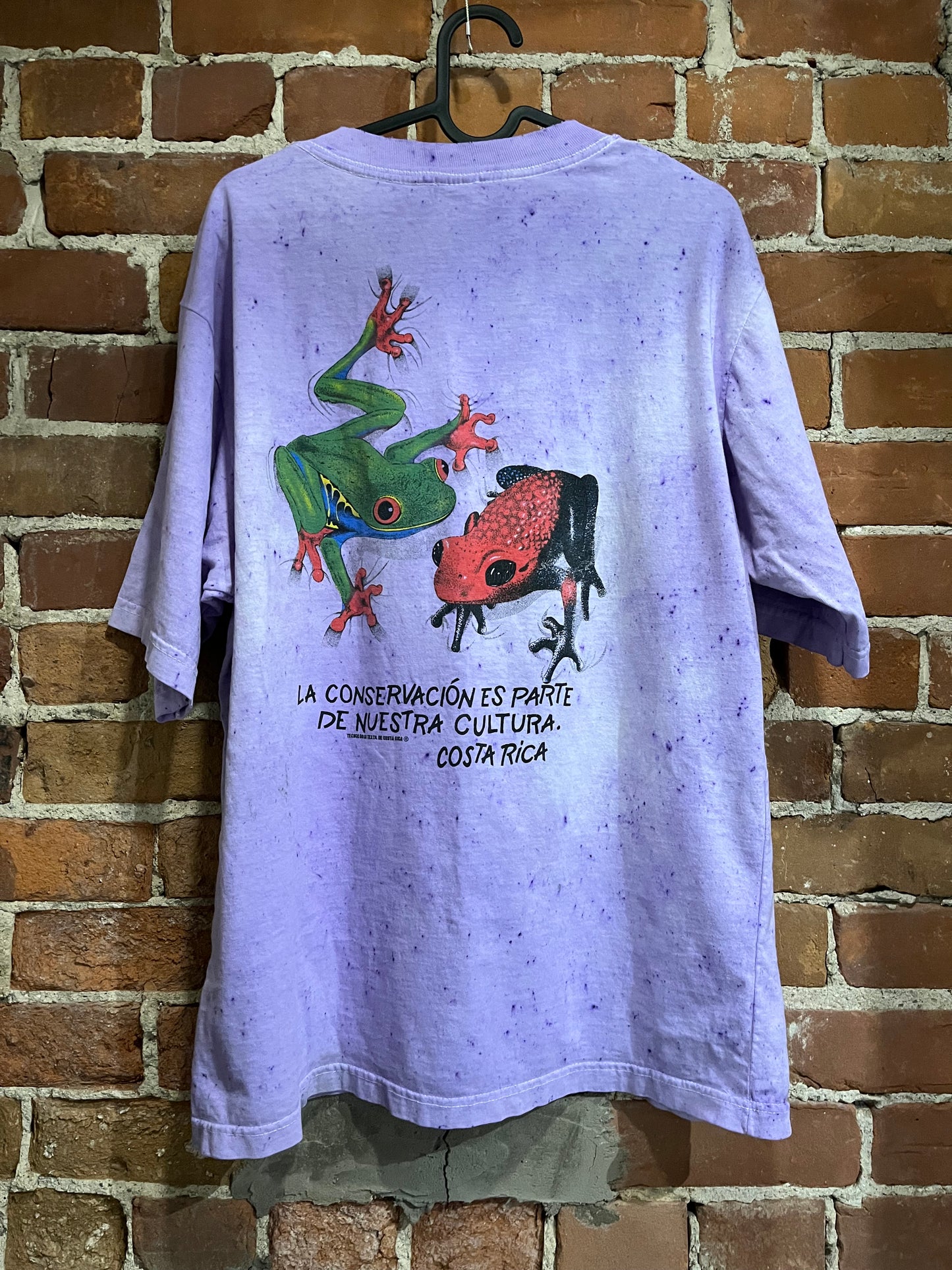 Vintage Save the Rainforest Costa Rica Graphic Tie Dye Tee Shirt
