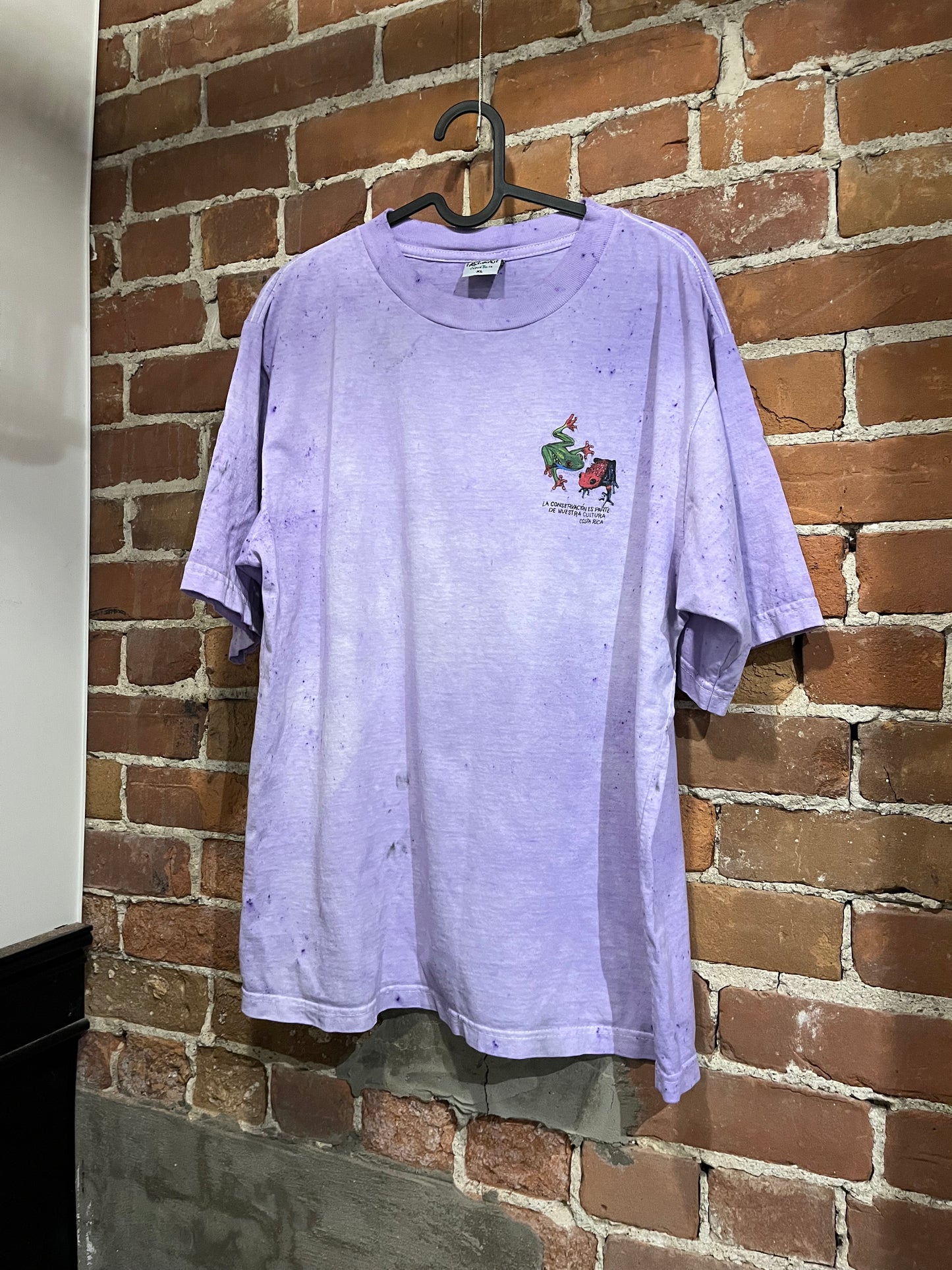 Vintage Save the Rainforest Costa Rica Graphic Tie Dye Tee Shirt