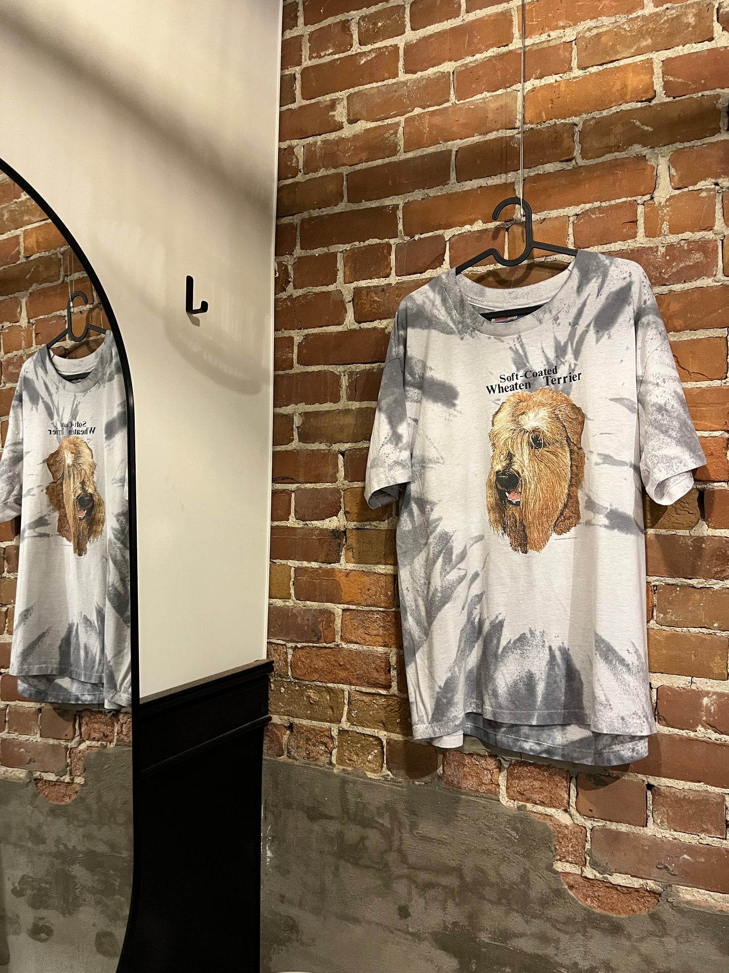 Vintage 1990 Soft Coated Wheaten Terrier Graphic Tie Dye Tee