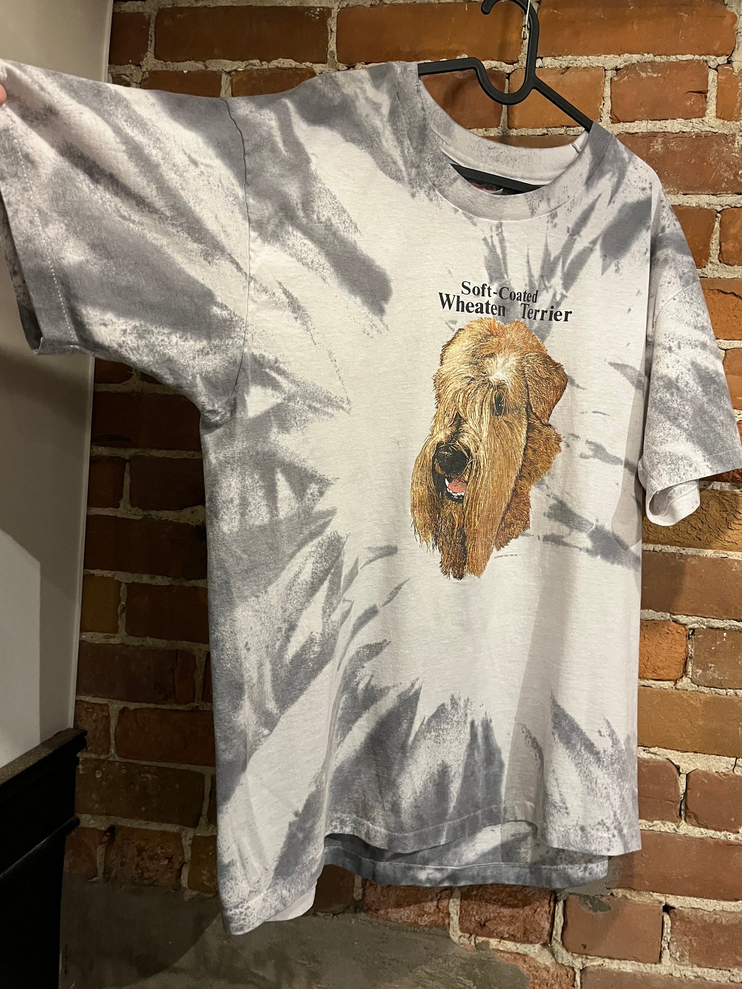 Vintage 1990 Soft Coated Wheaten Terrier Graphic Tie Dye Tee