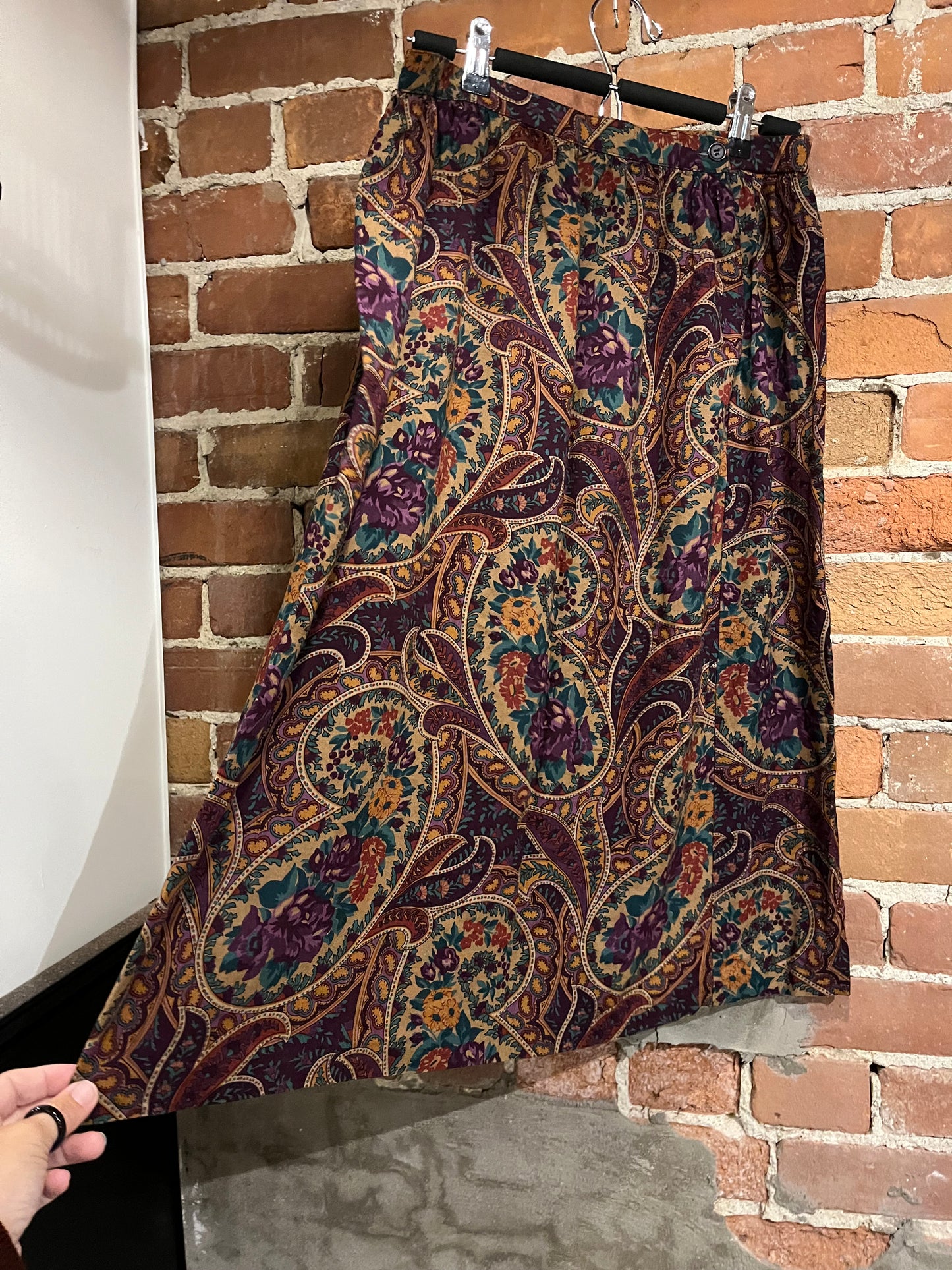 Vintage Alfred Dunner Paisley Botanical Pattern Skirt