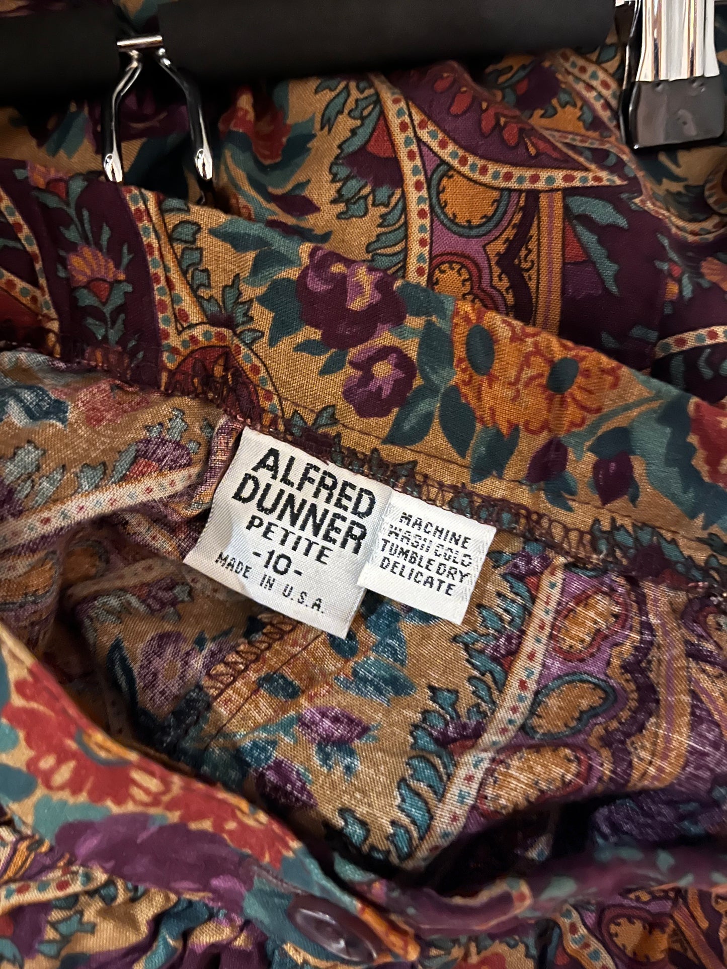 Vintage Alfred Dunner Paisley Botanical Pattern Skirt