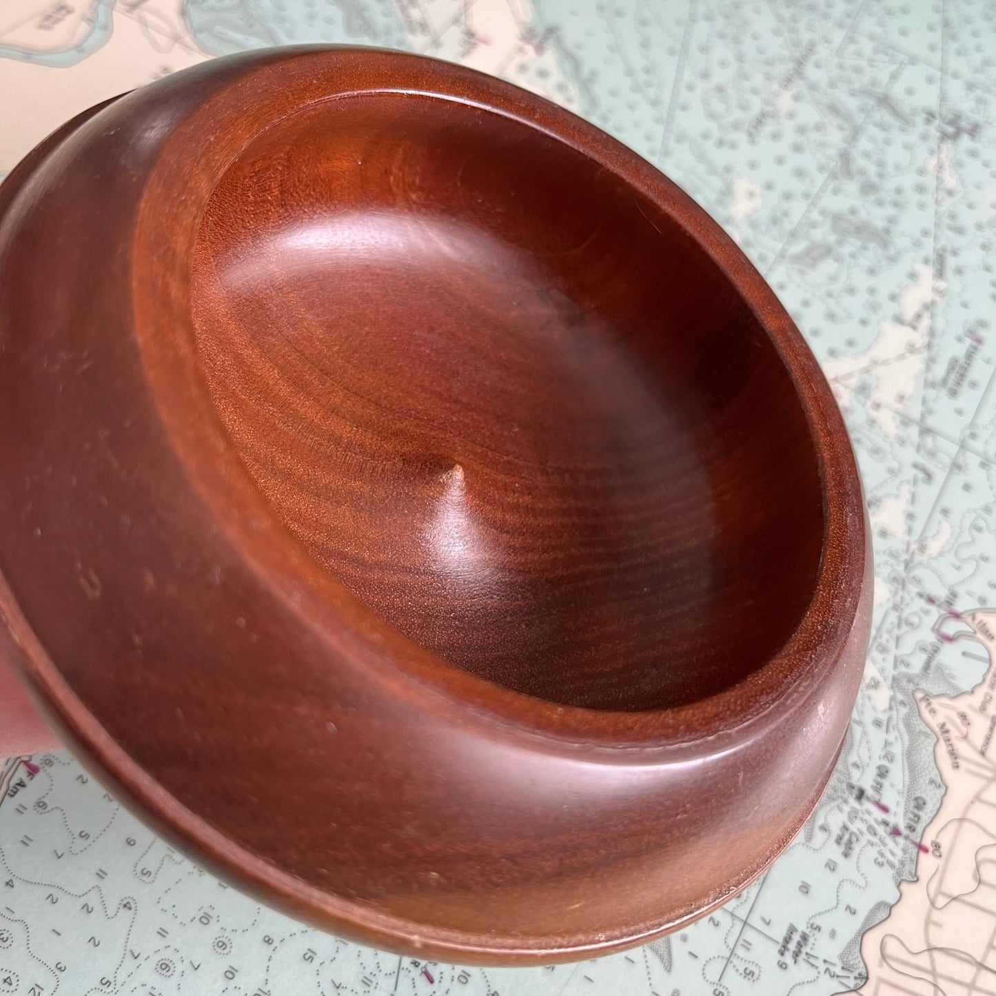 Vintage Decorative Wood Bowl with Lid