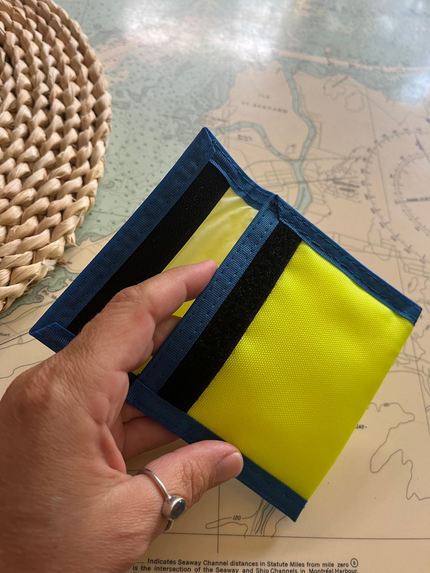 Vintage 90s Joseph Neon Velcro Wallet / Pouch / Pocket