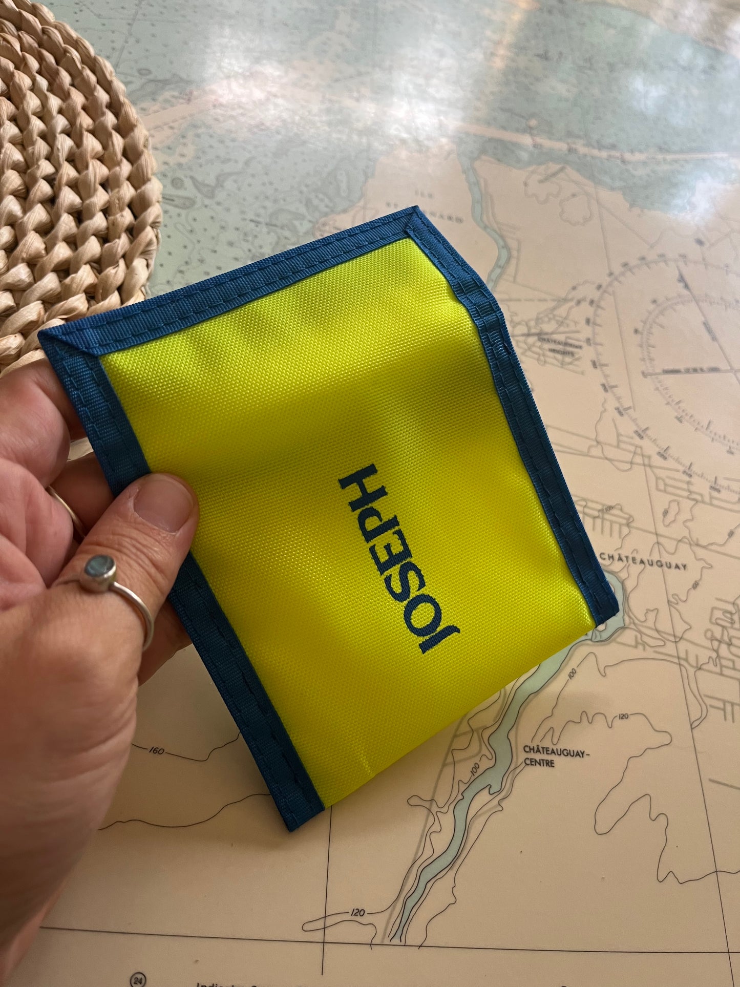Vintage 90s Joseph Neon Velcro Wallet / Pouch / Pocket