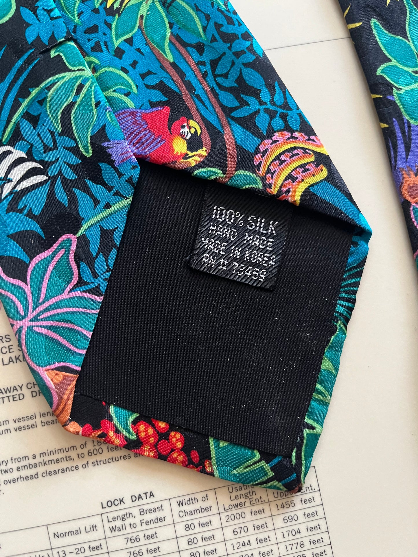 Vintage Addiktion Jungle Pattern Silk Tie