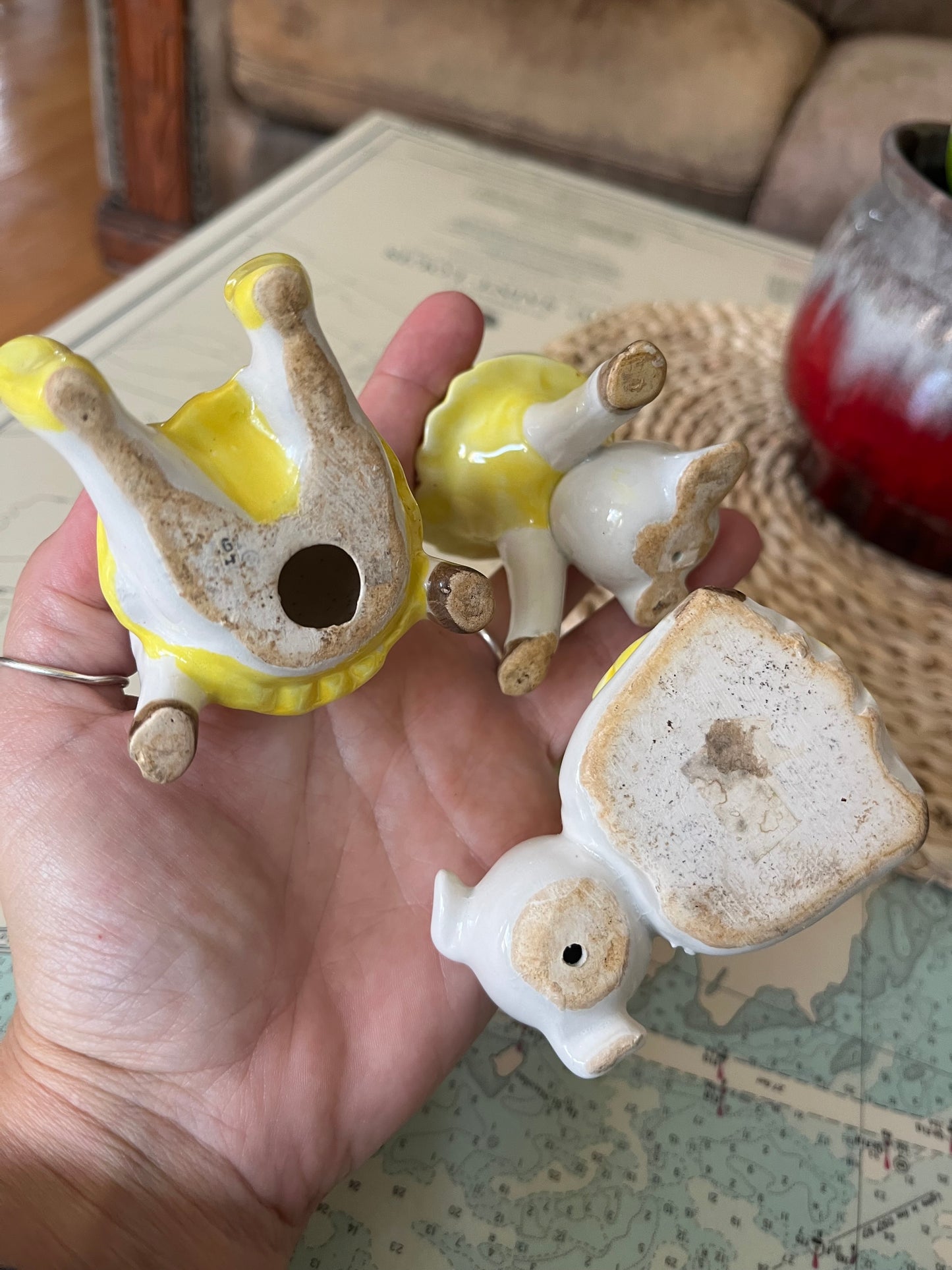 Vintage 70s Fitz & Floyd Tumbling Ballerina Pigs Set of Three