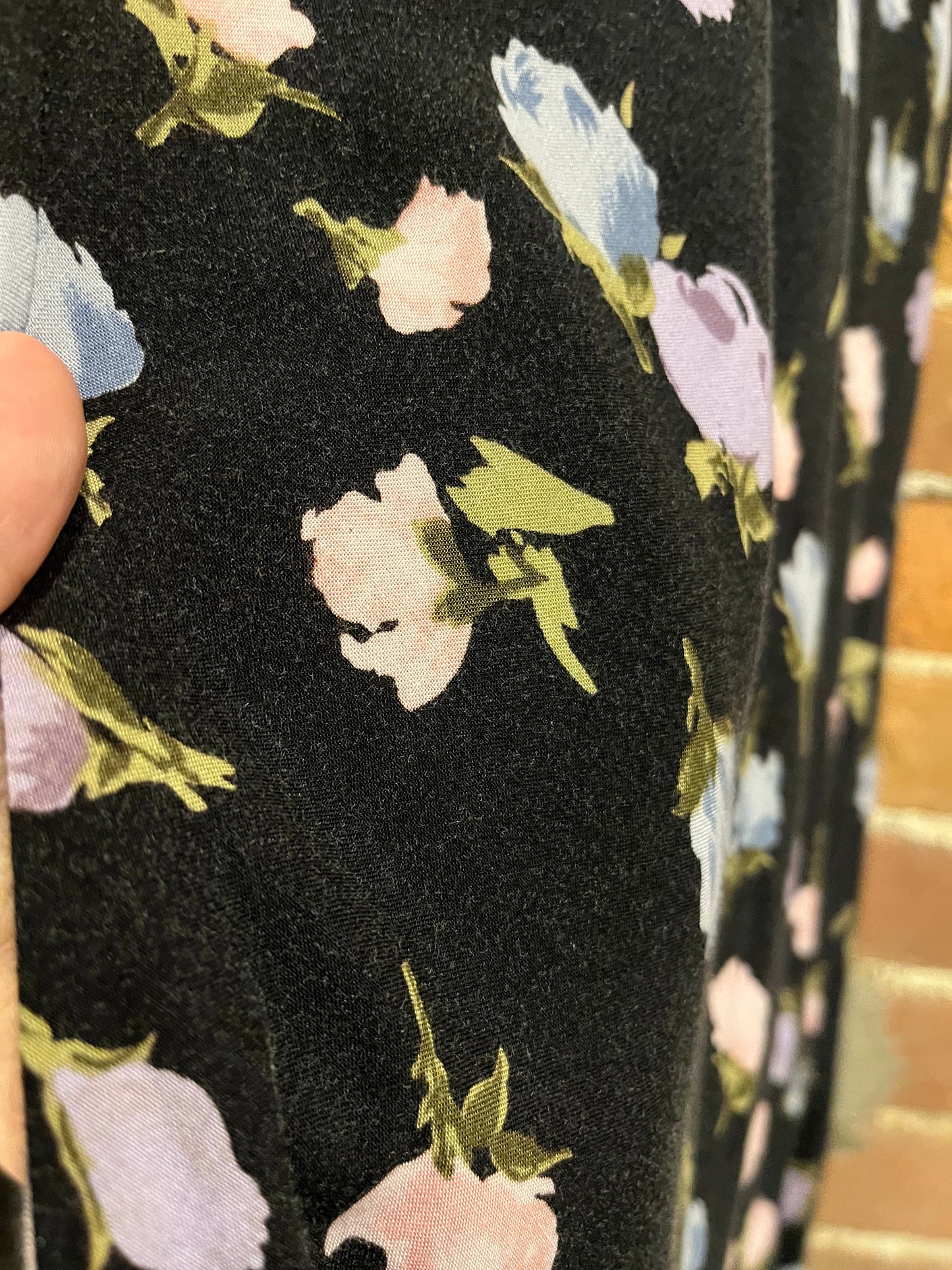 Vintage 90s Le Chateau Dark Floral Maxi Dress