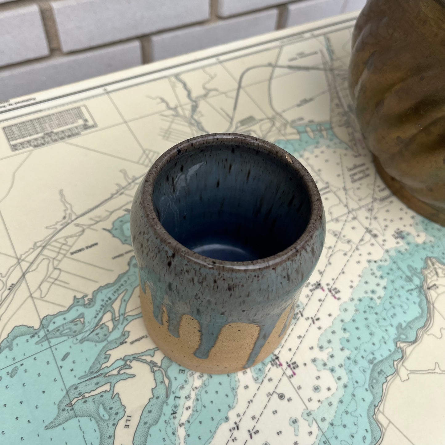 Vintage Natural Blue Drip Glaze Ceramic Cup