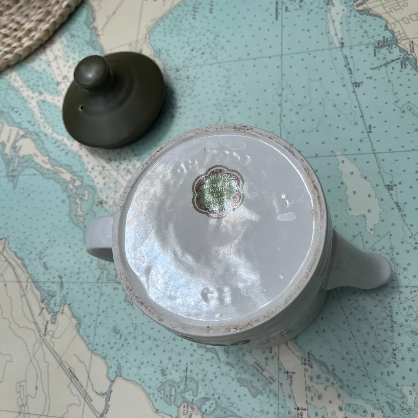 Vintage 60s Floral Teapot Mirage Ironstone Ware by Myott England