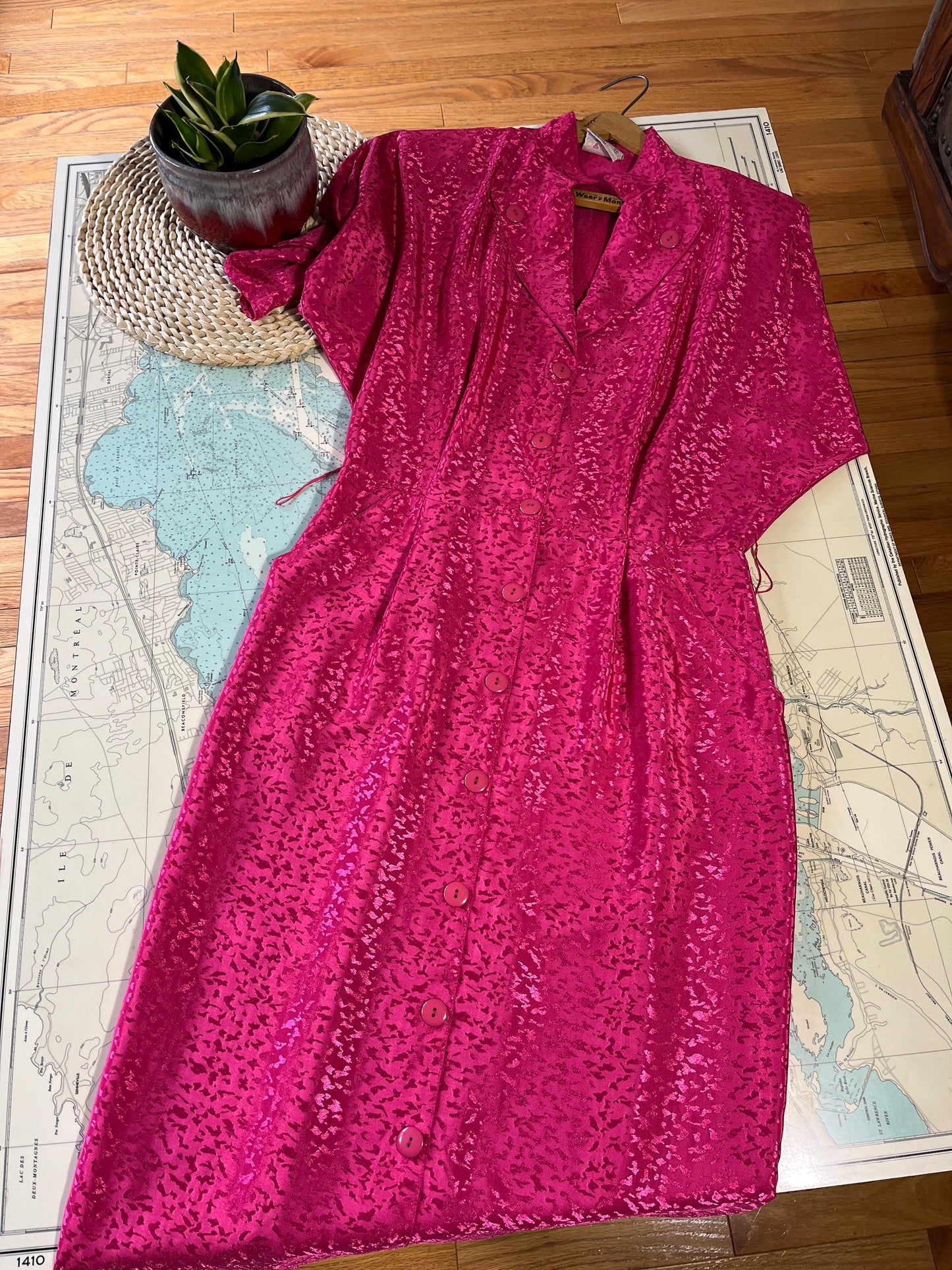 Vintage 80s Pink Cheetah Joni Blair Dress