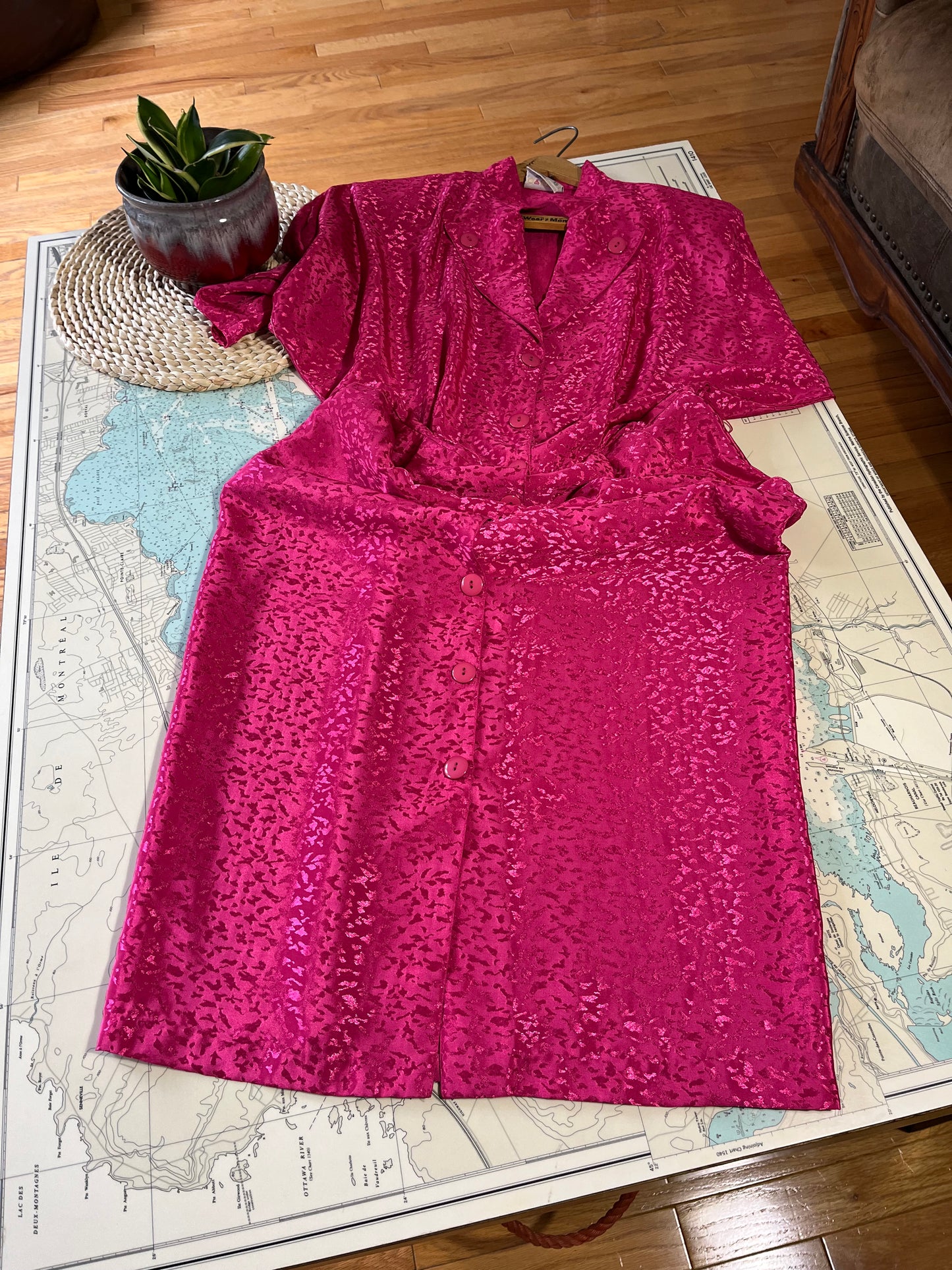 Vintage 80s Pink Cheetah Joni Blair Dress