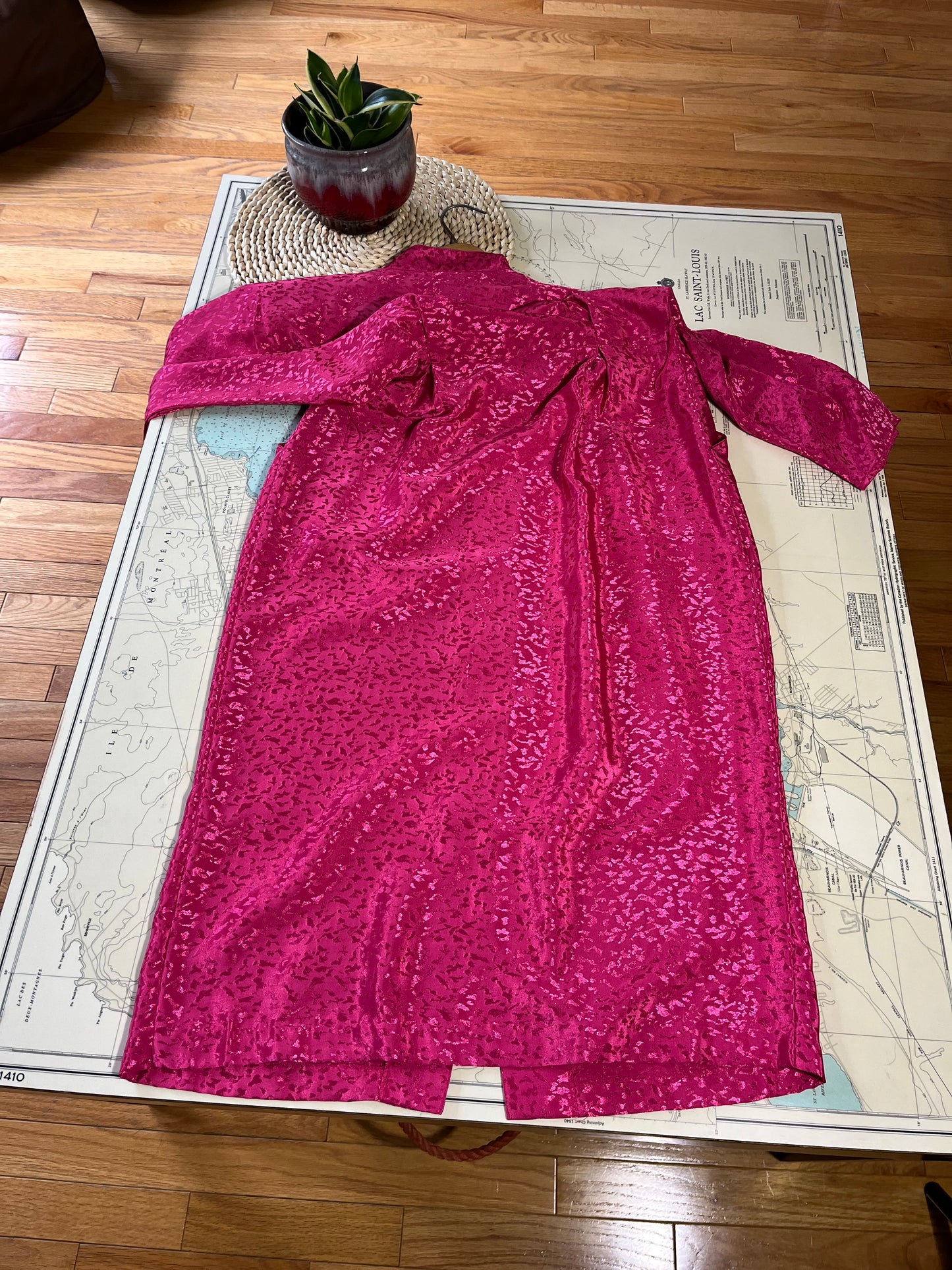Vintage 80s Pink Cheetah Joni Blair Dress