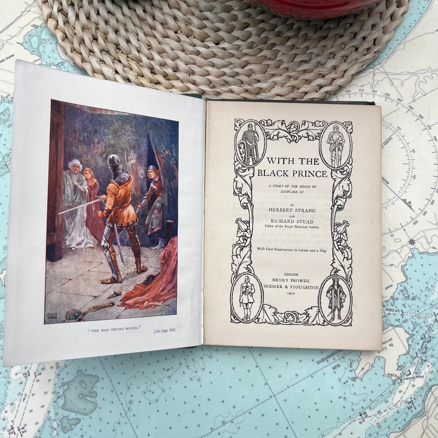 Antique 1910 Herbert Strang’s Historical Series with the Black Prince