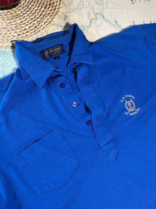 Vintage 90s St. Andrews Old Course Embroidered Gold Tee Shirt