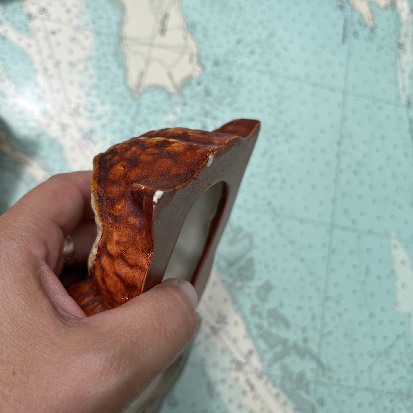 Vintage Hanging Chalkware Owl Couple