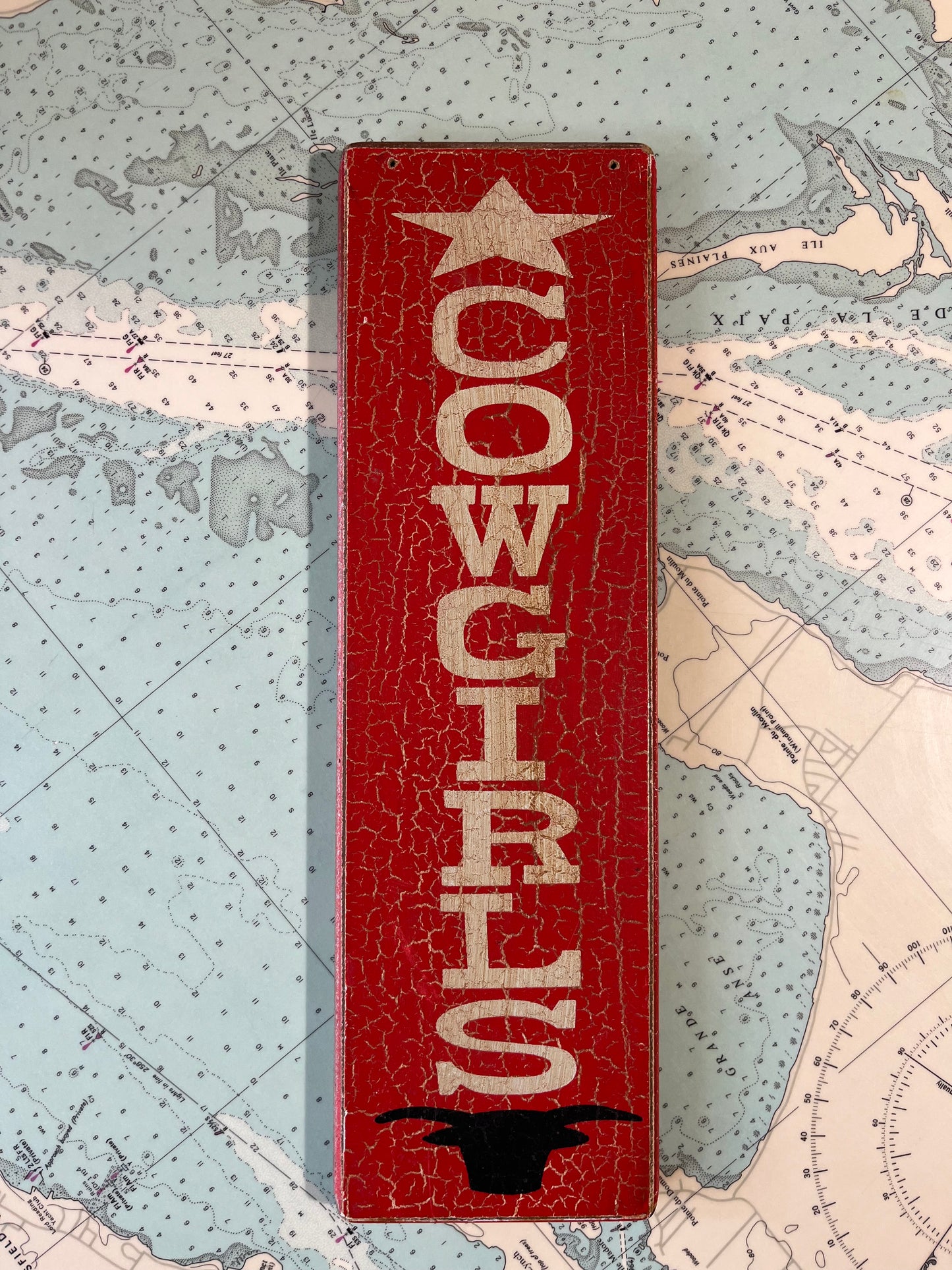Cowgirls Distressed Western Style Wooden Sign