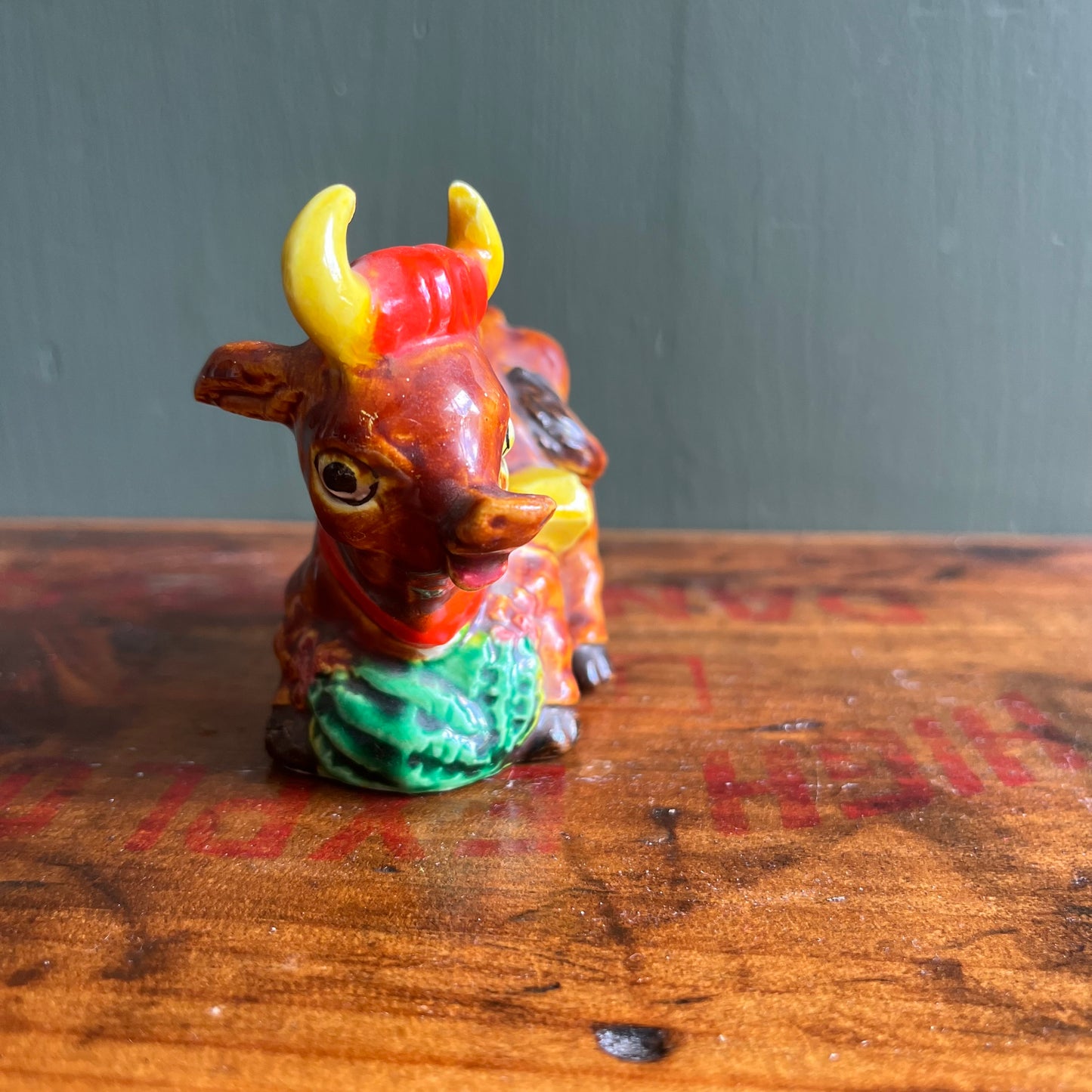 Vintage Kitschy Ceramic Cow Shaker