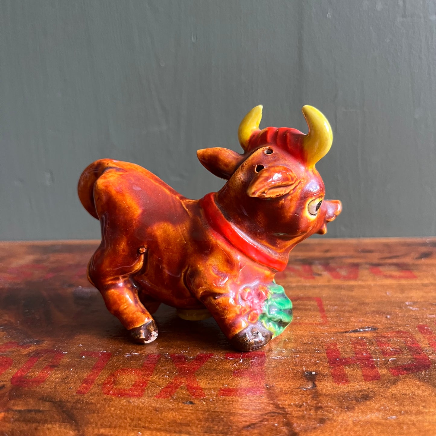 Vintage Kitschy Ceramic Cow Shaker