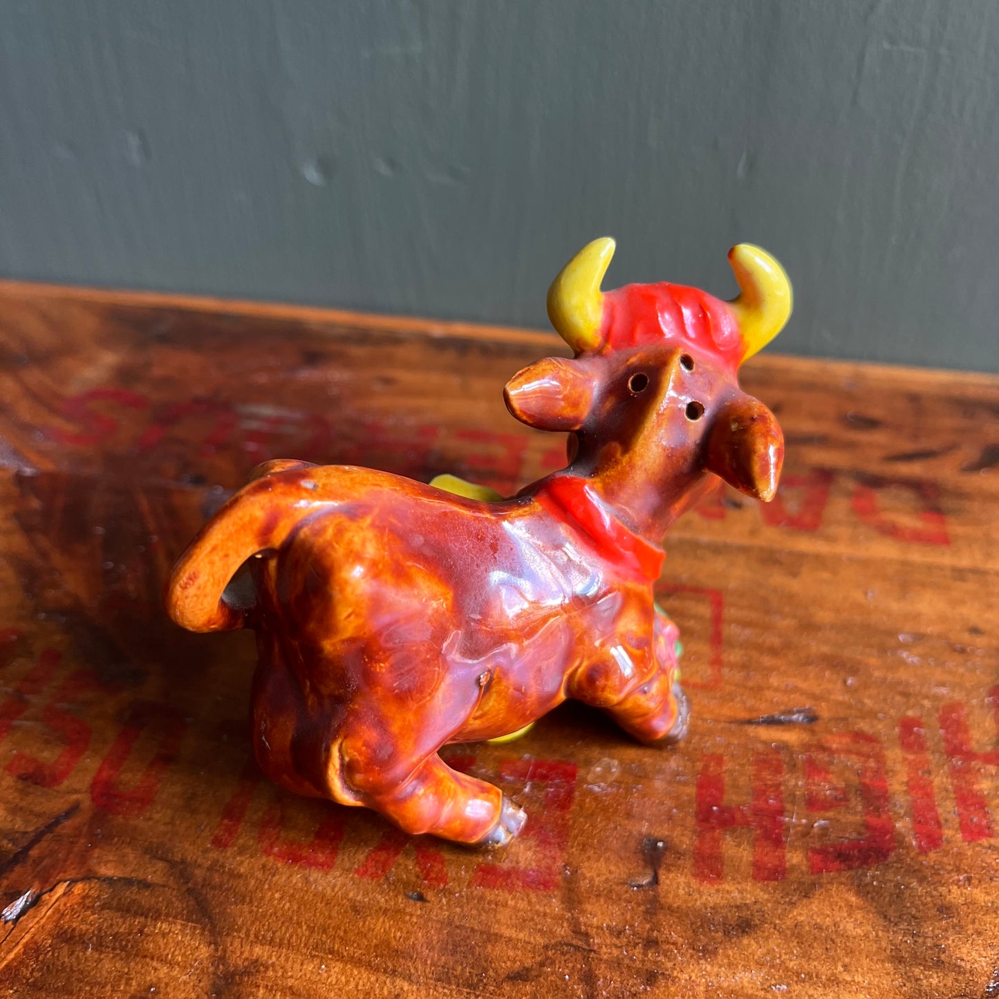 Vintage Kitschy Ceramic Cow Shaker