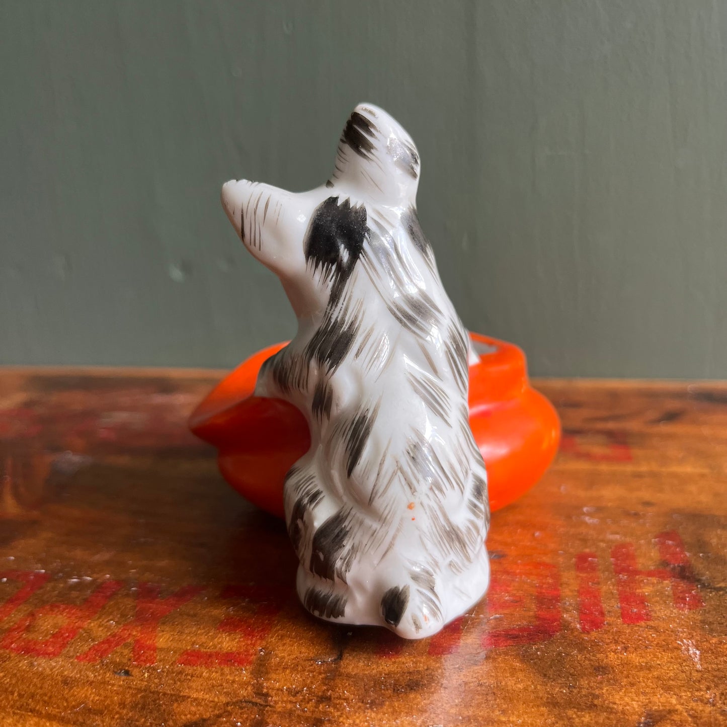 Vintage White Terrier / Scottie Dog Ashtray / Trinket Dish