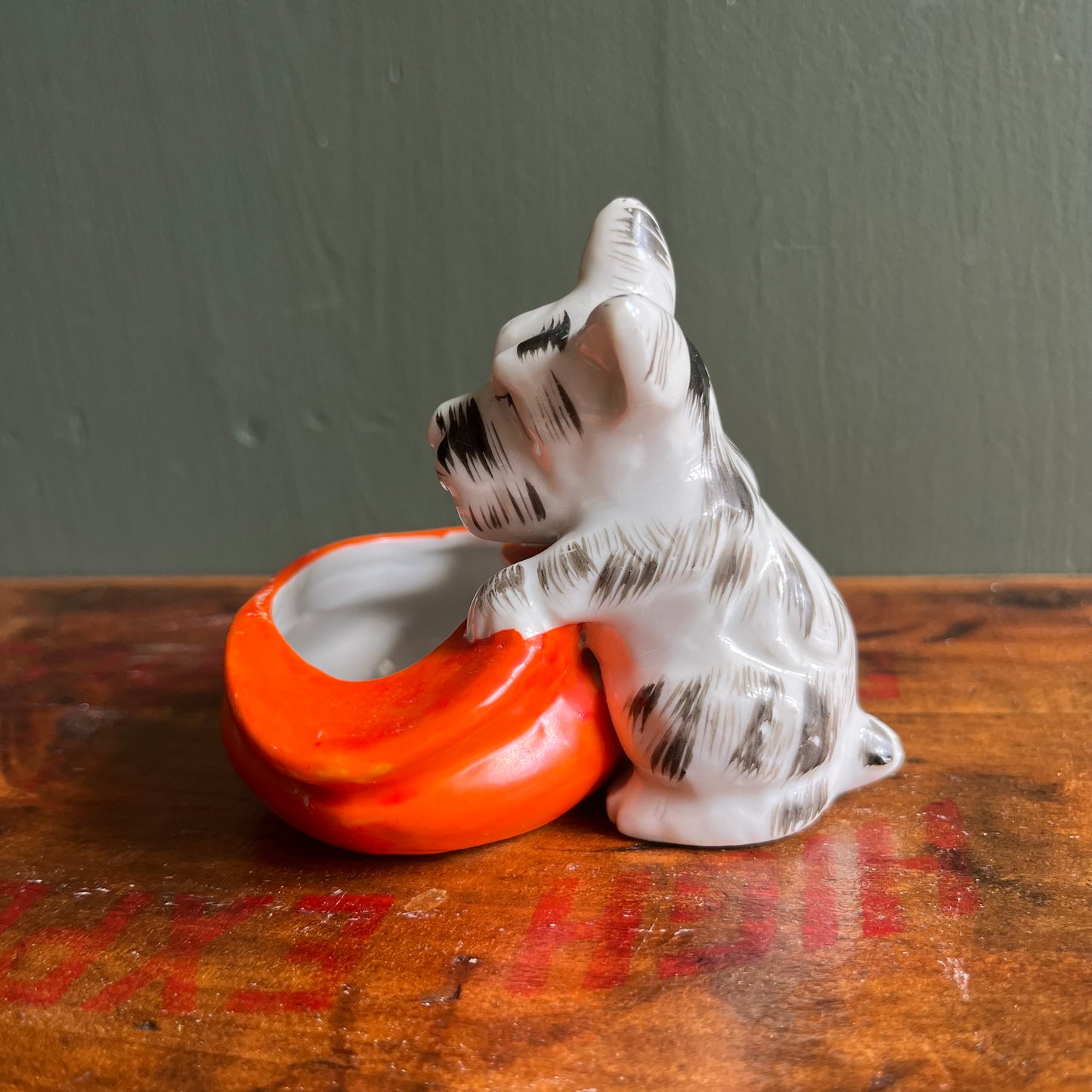 Vintage White Terrier / Scottie Dog Ashtray / Trinket Dish