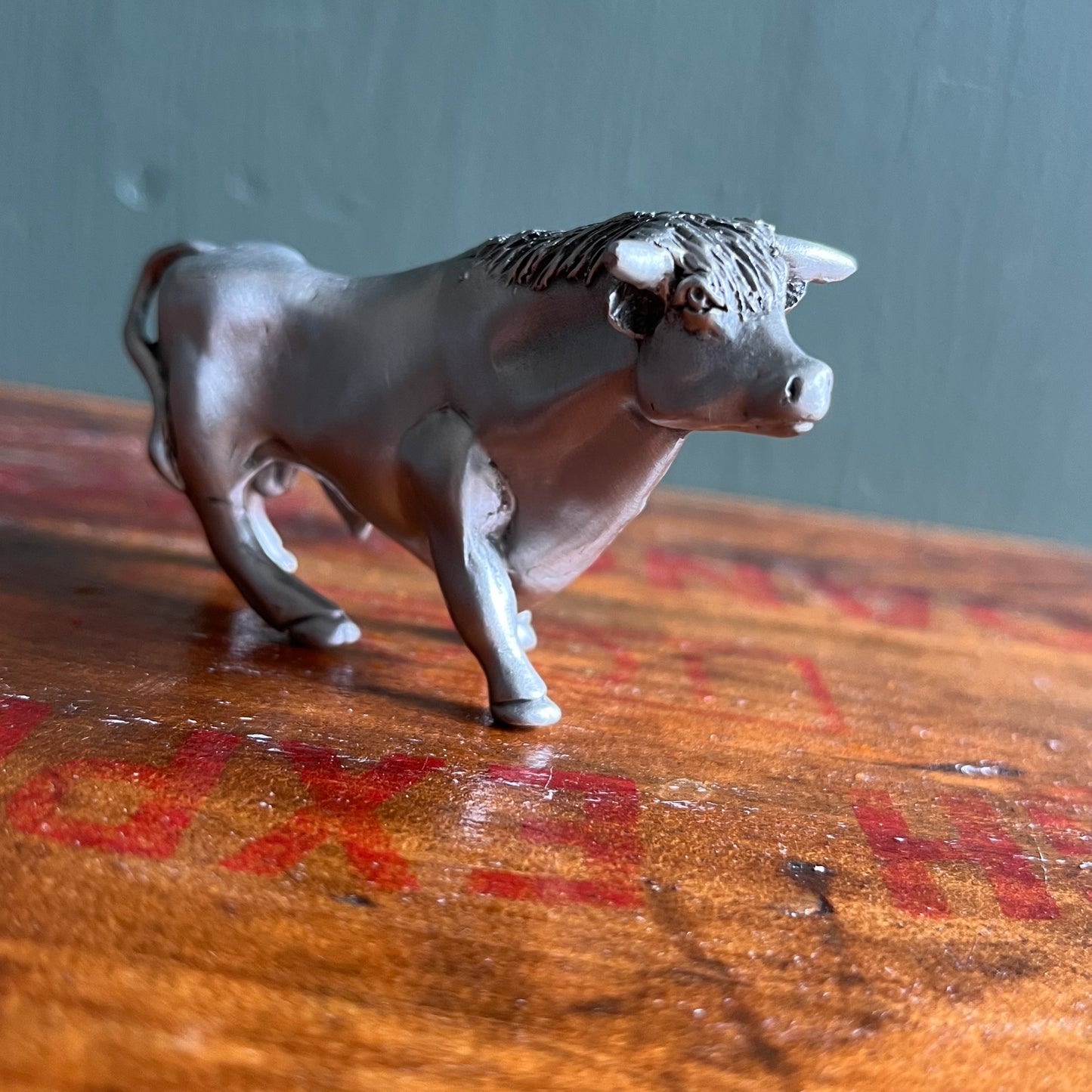 Solid Pewter Bull Figurine