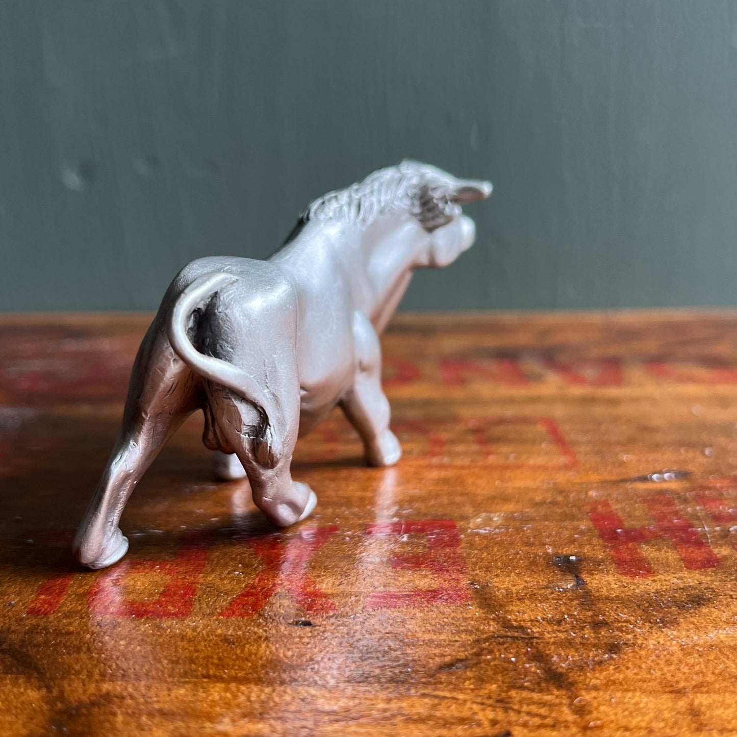 Solid Pewter Bull Figurine