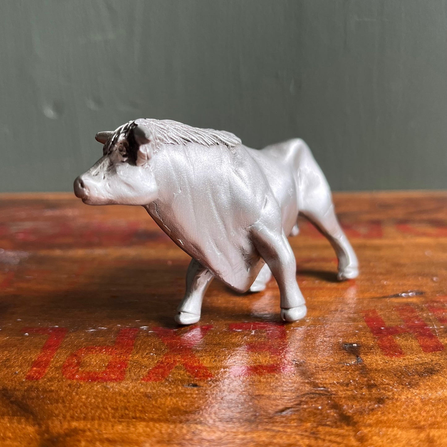Solid Pewter Bull Figurine