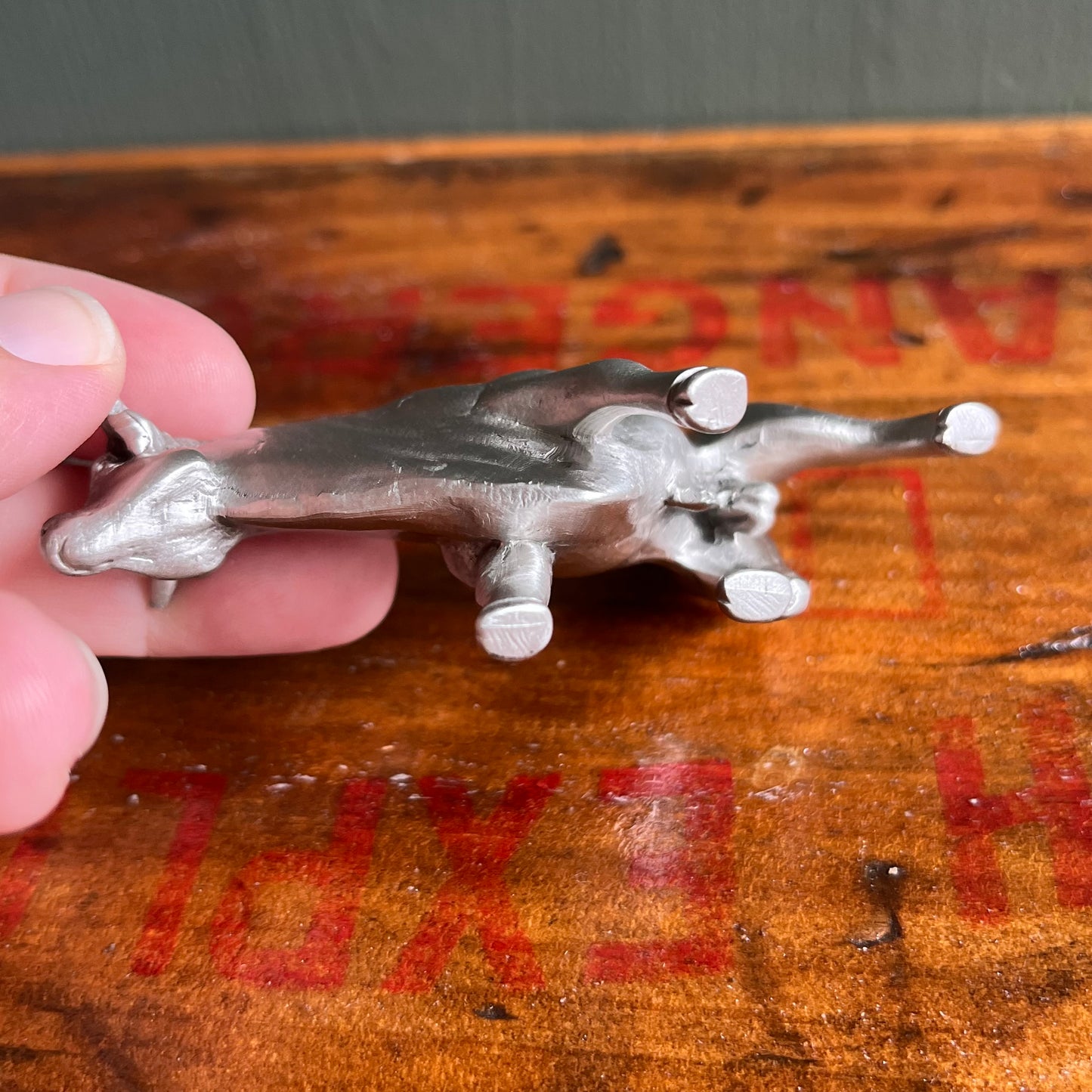 Solid Pewter Bull Figurine