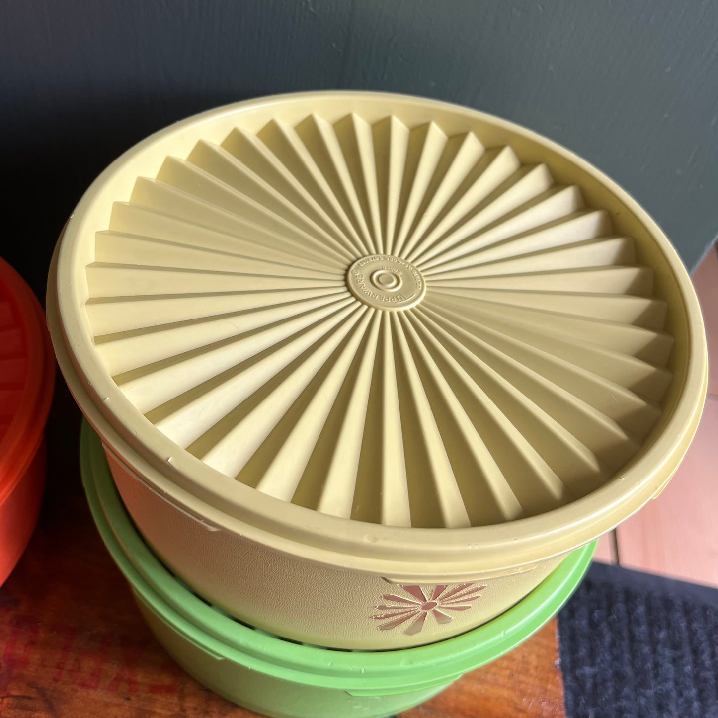 Vintage 70s Stacking Tupperware Canisters