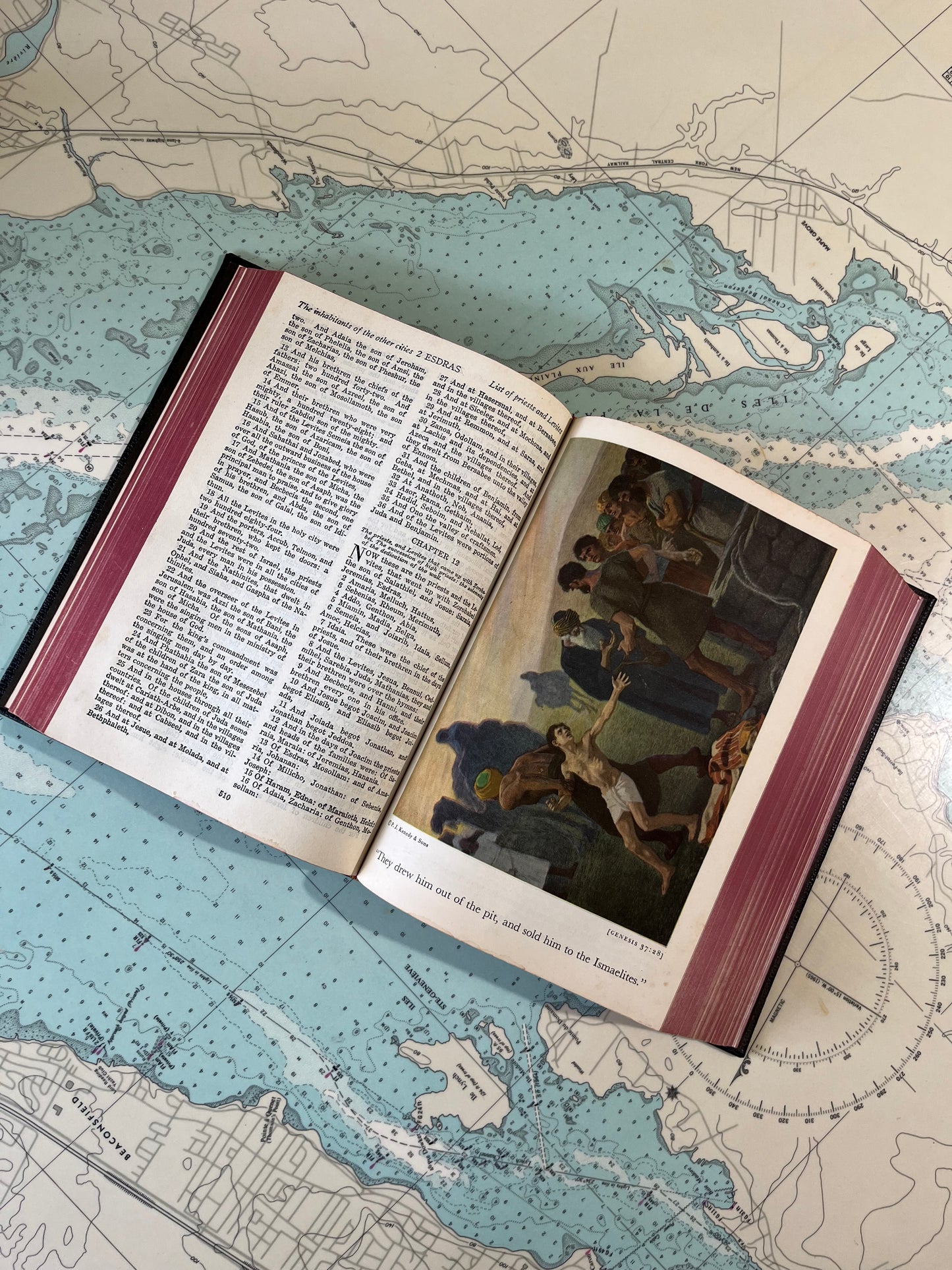 Vintage 1950 The Holy Bible P.J. Kennedy & Sons New York Printing