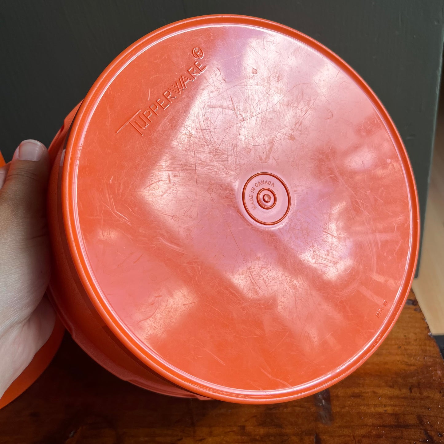 Vintage 70s Orange Tupperware Servalier Canister Set