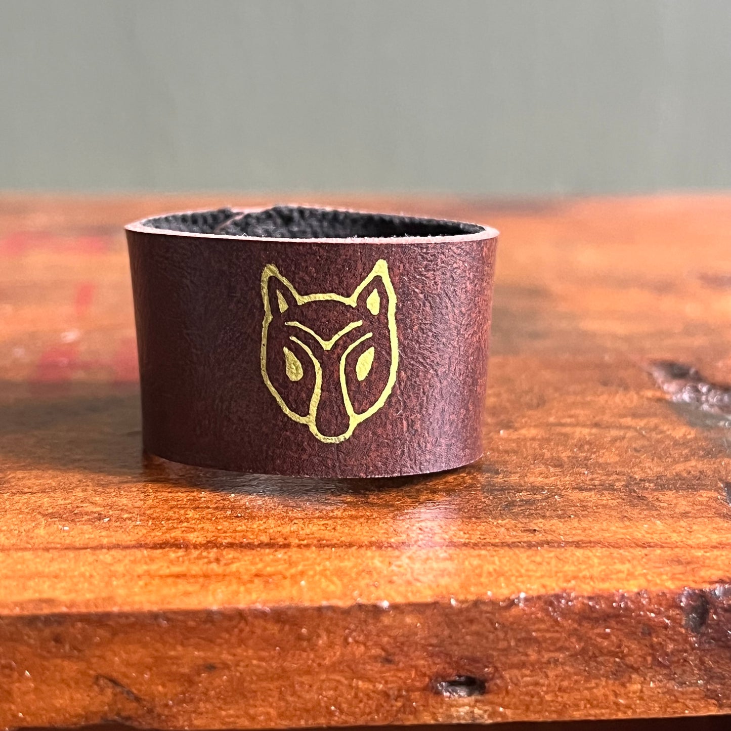 Vintage Boy Scouts Leather Wolf Scarf Holder