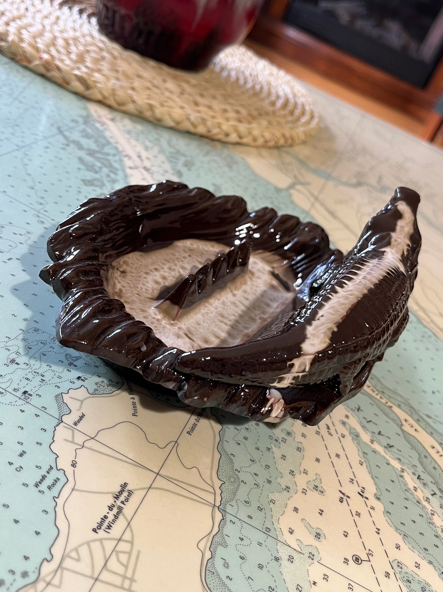 Vintage 70s Florida Alligator Ceramic Ashtray
