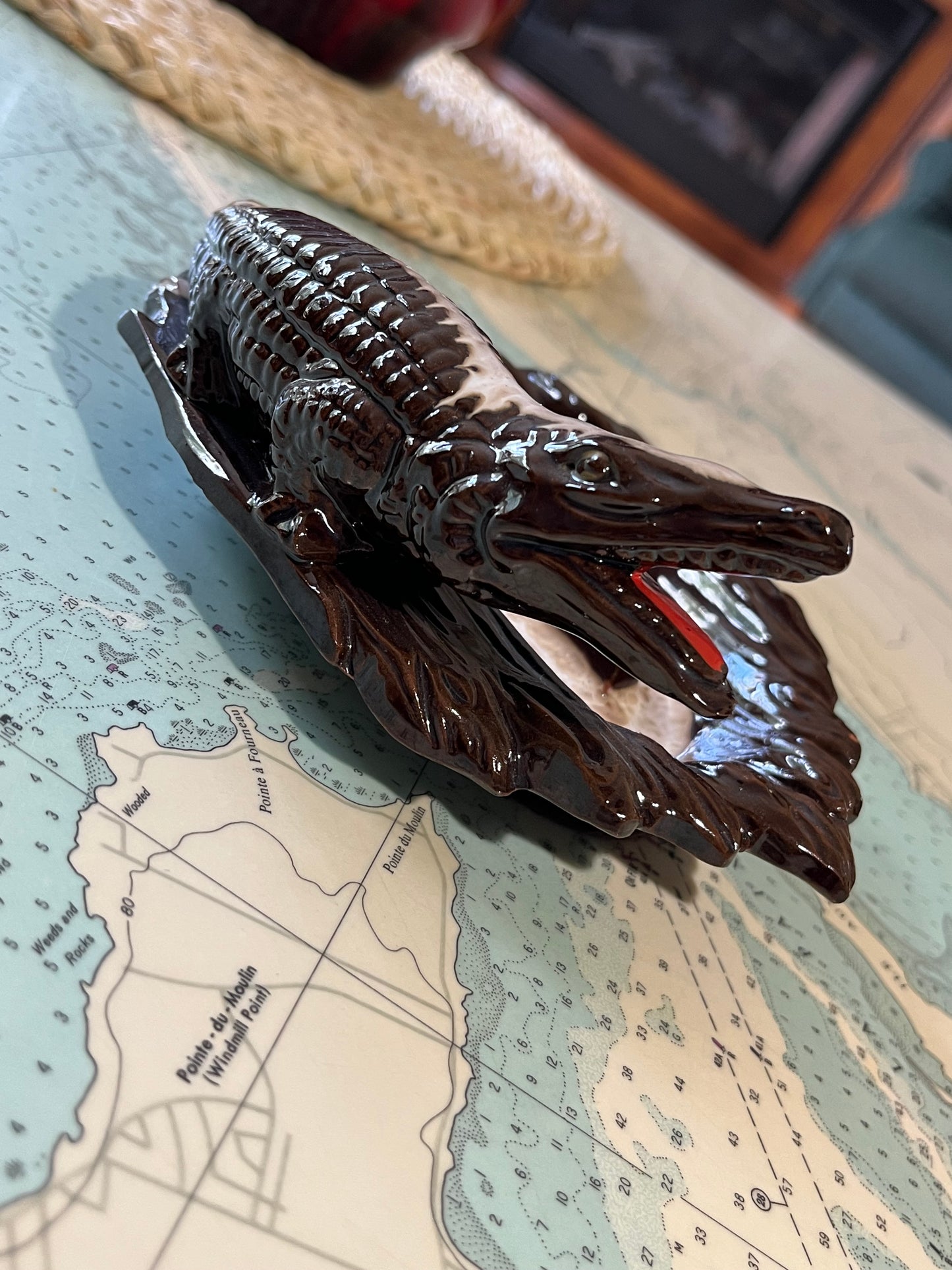 Vintage 70s Florida Alligator Ceramic Ashtray