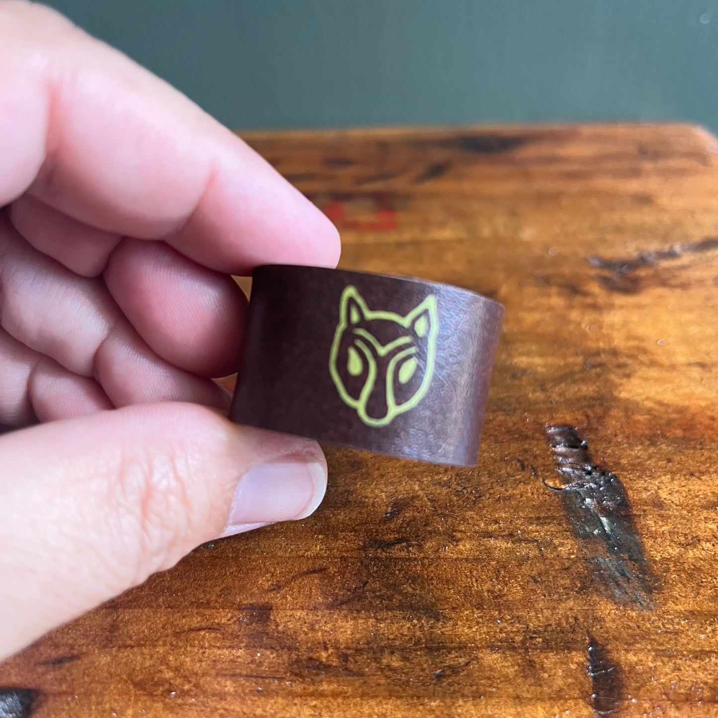 Vintage Boy Scouts Leather Wolf Scarf Holder