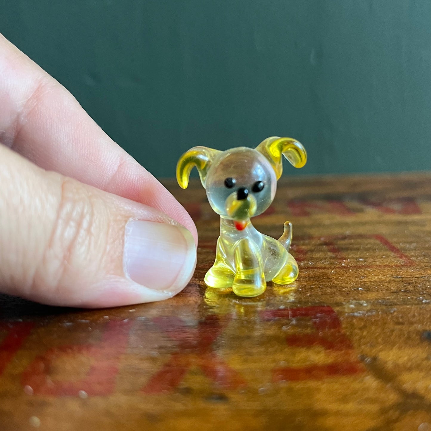 Vintage Miniature Glass Chihuahua Figurine