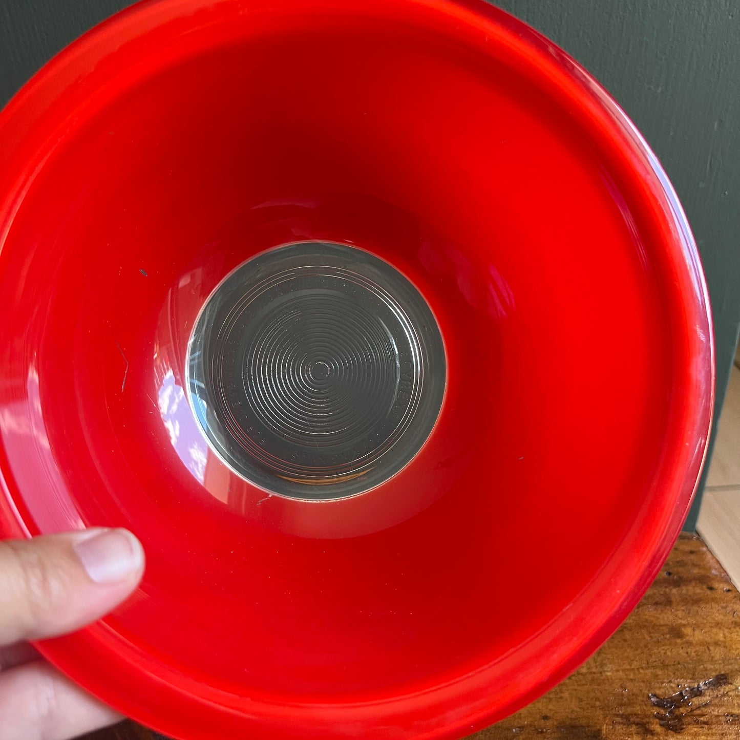 Vintage Pyrex Red Yellow Blue Set of 3 Nesting Bowls