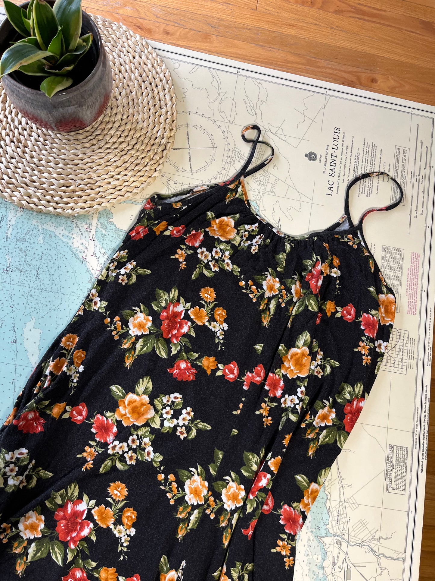 Frumos Dark Floral Jump Suit / Romper