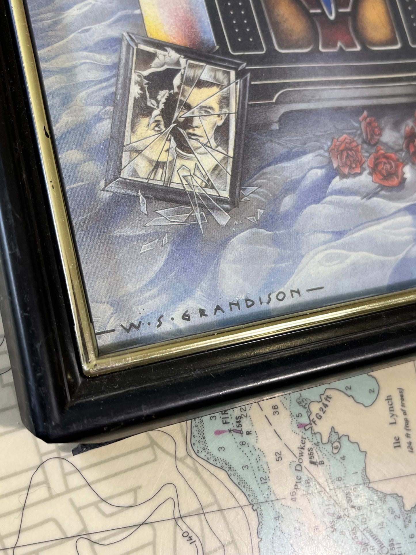 Vintage W.S. Grandison James Dean Framed Jukebox Print