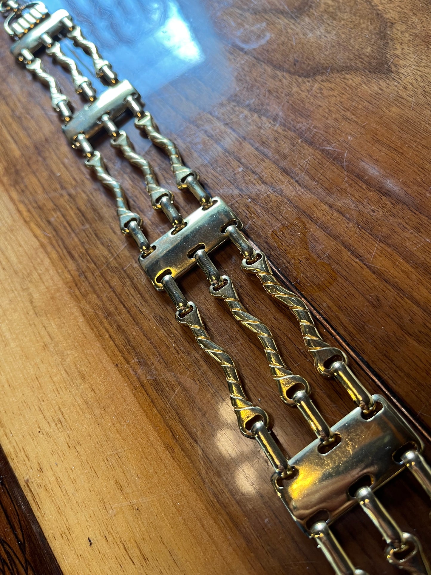 Vintage Gold Bar Metal Chain Belt