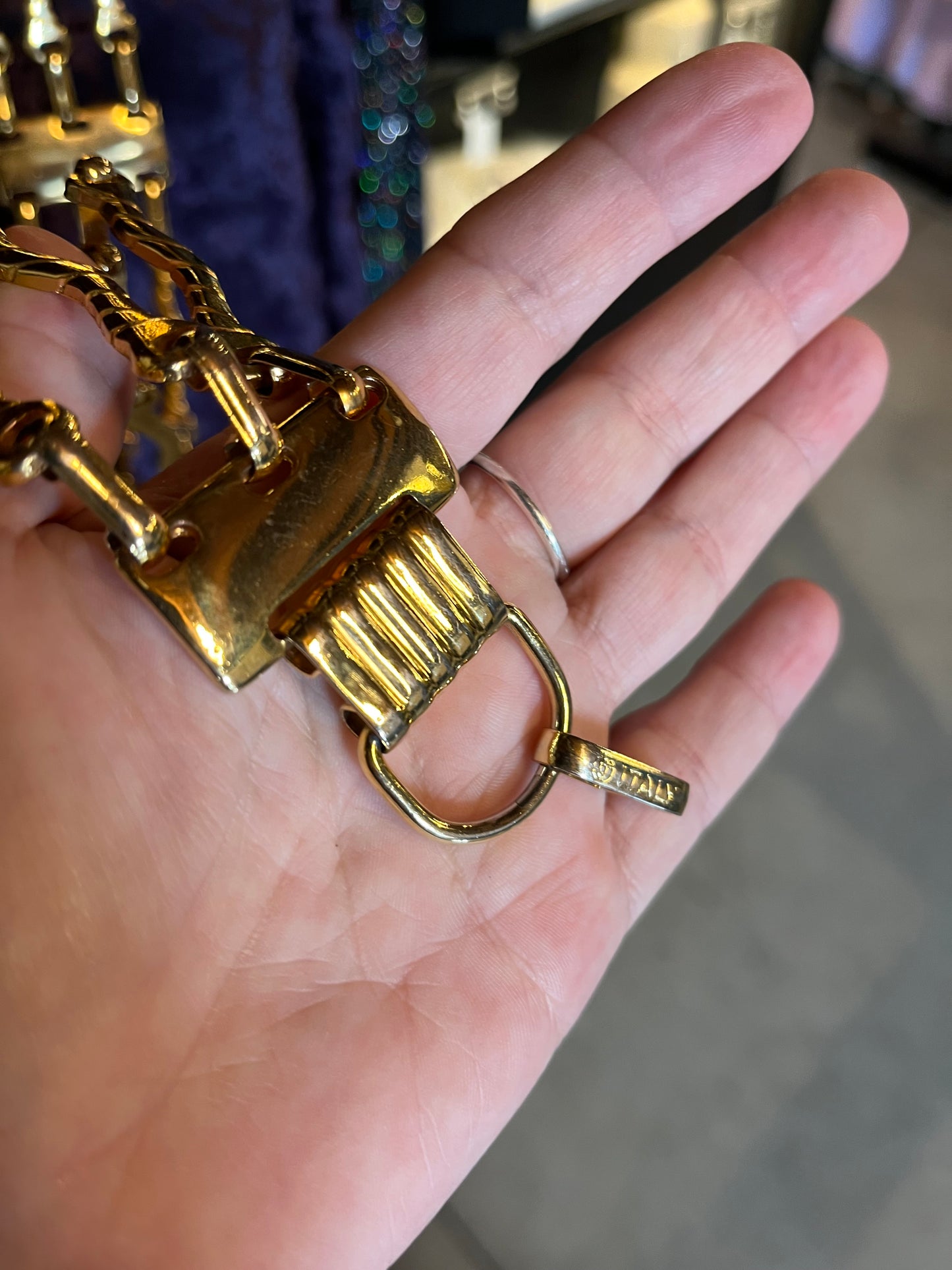 Vintage Gold Bar Metal Chain Belt