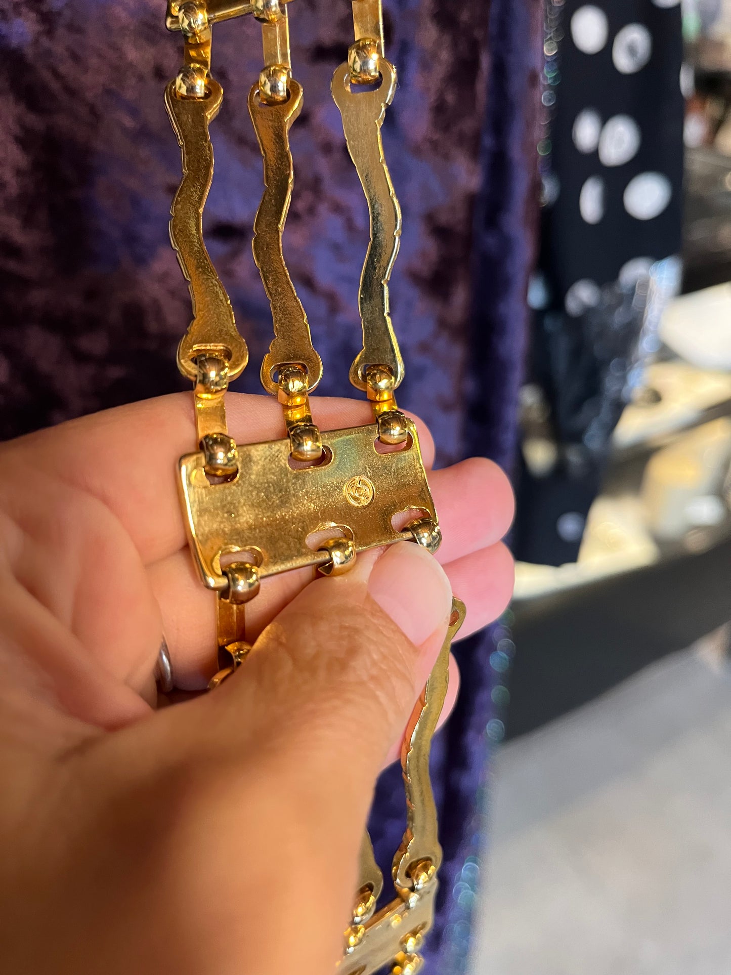 Vintage Gold Bar Metal Chain Belt