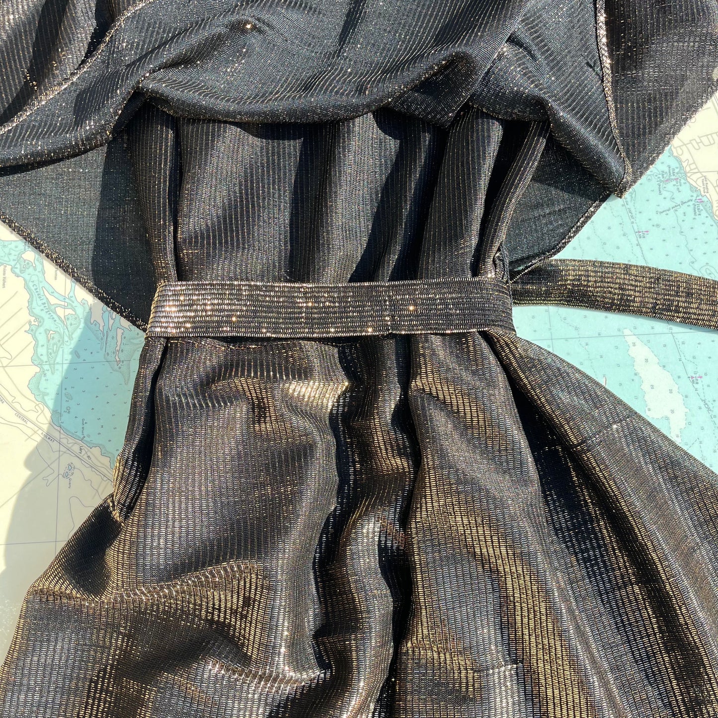 Vintage 80s Risa Anne Tiered Gold Glam Dress